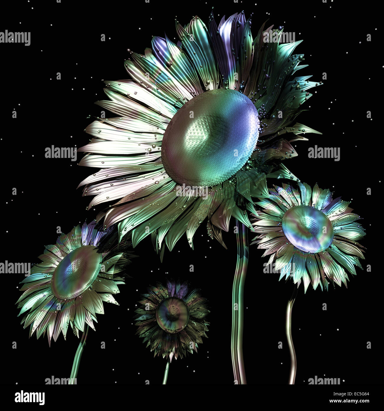 Digital visualization of flowers Stock Photo