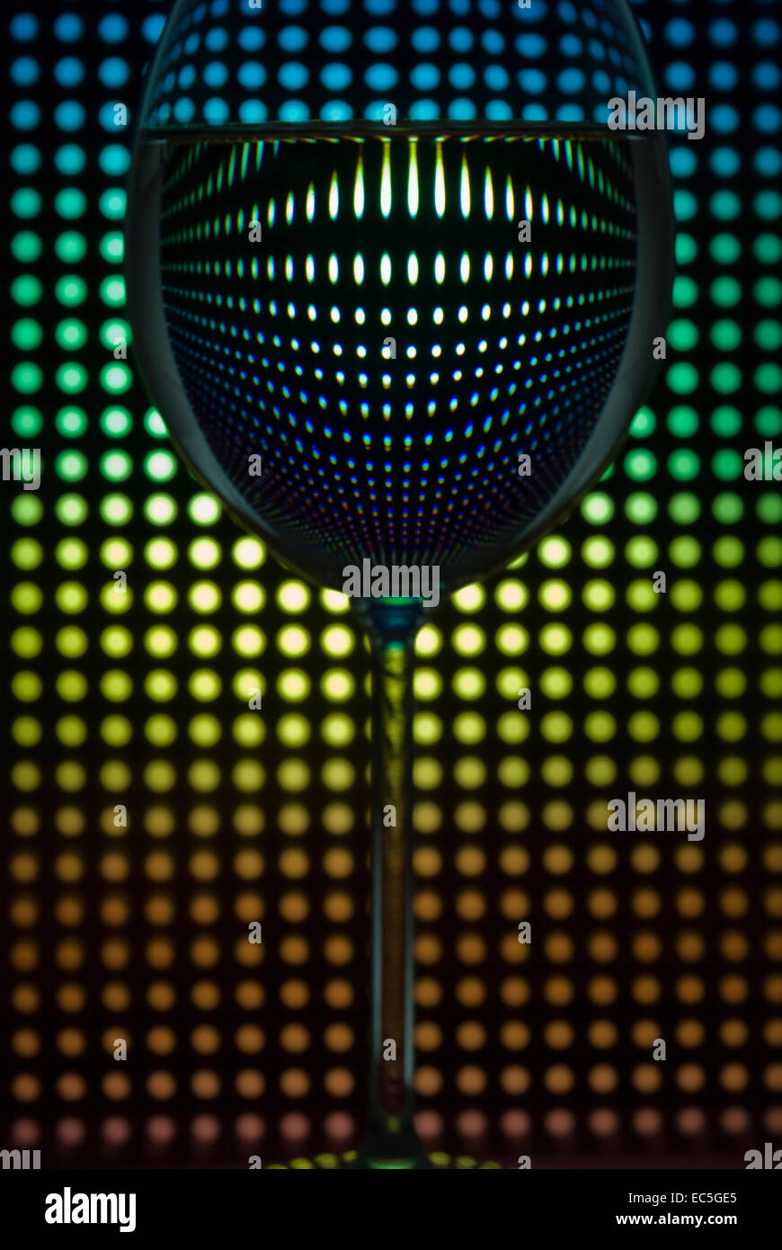 Glass reflecting the colorful background Stock Photo - Alamy