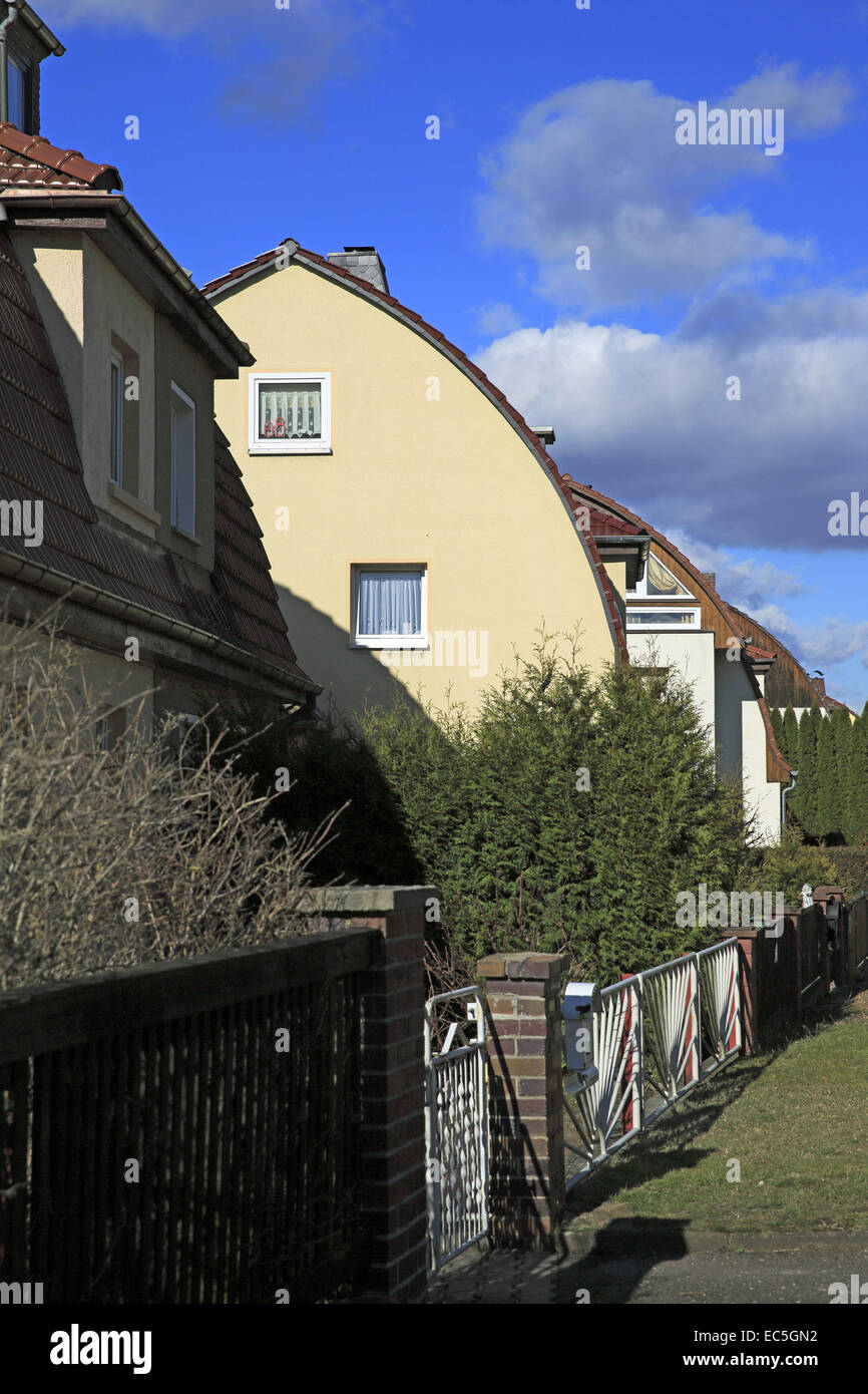 distinctive domed roof with terraced houses, Thuringia Stock Photo