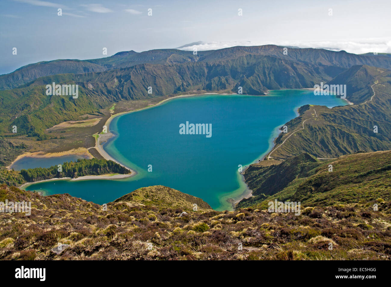 Crater Lake, Lagoa do Foro, Sao Miguel, Potugal, Europe Stock Photo