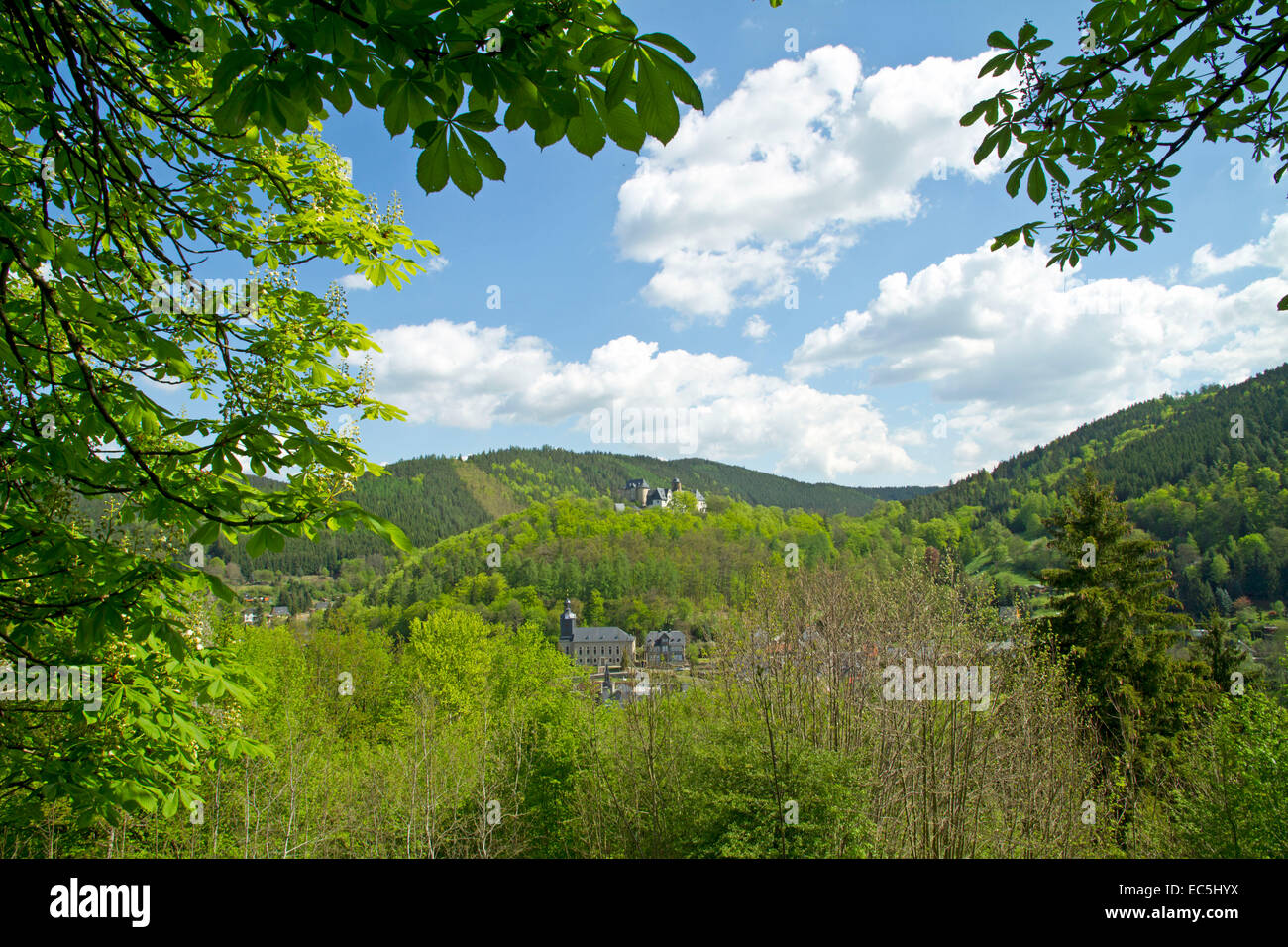 Landscape Leutenberg, Thuringia, Germany, Europe Stock Photo