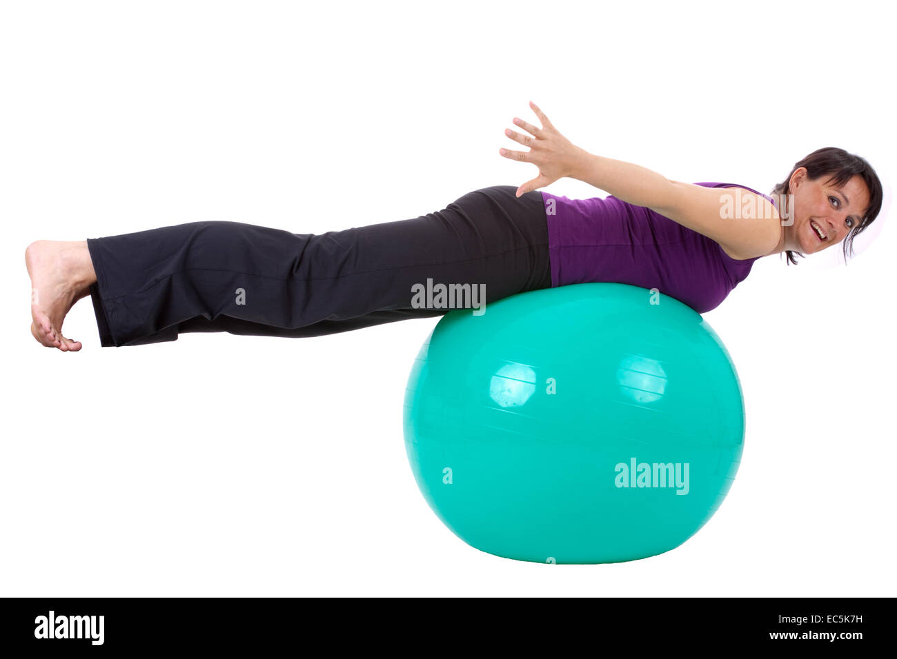 Young woman with an exercise ball Stock Photo Alamy