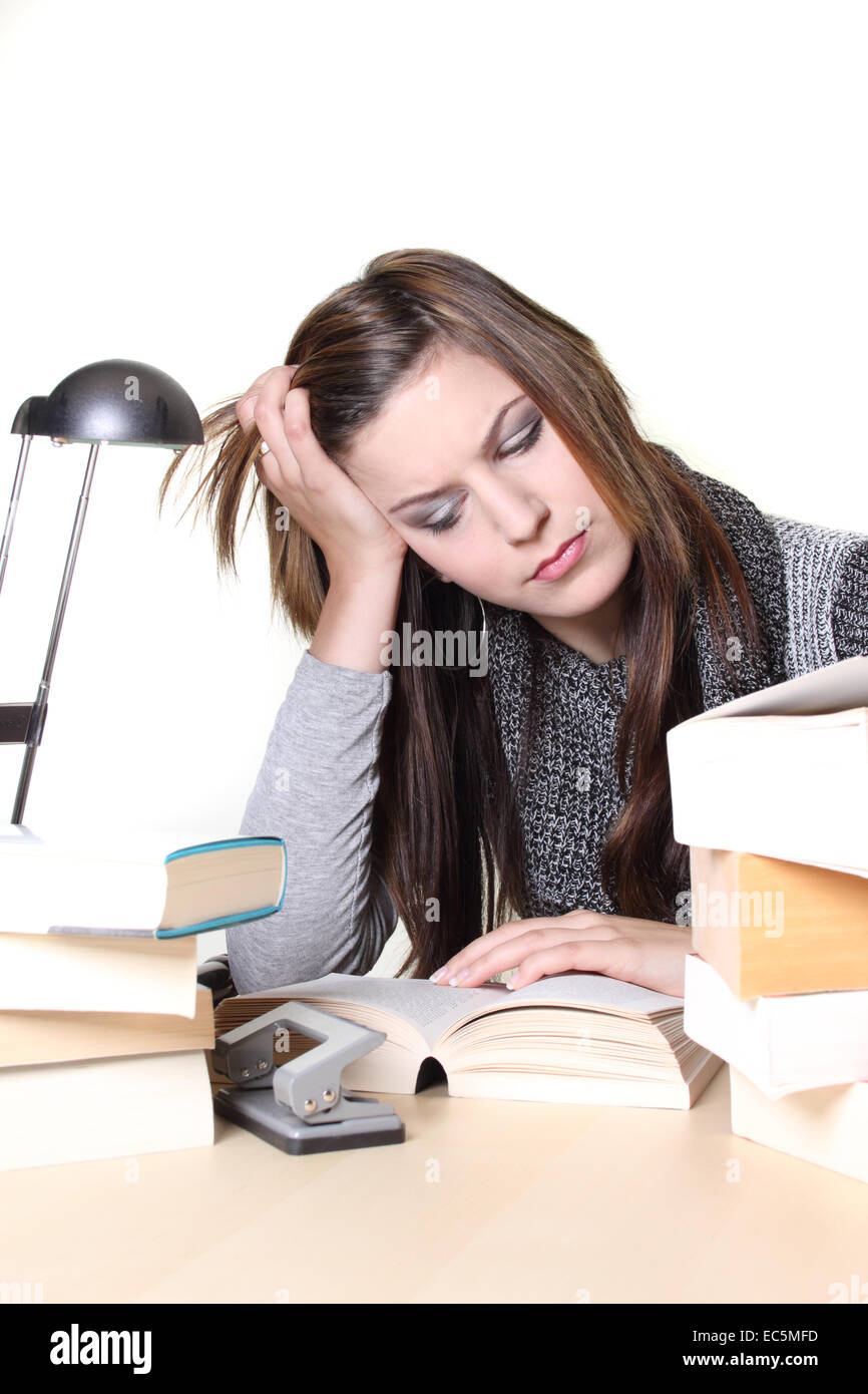 Student learns hard Stock Photo - Alamy