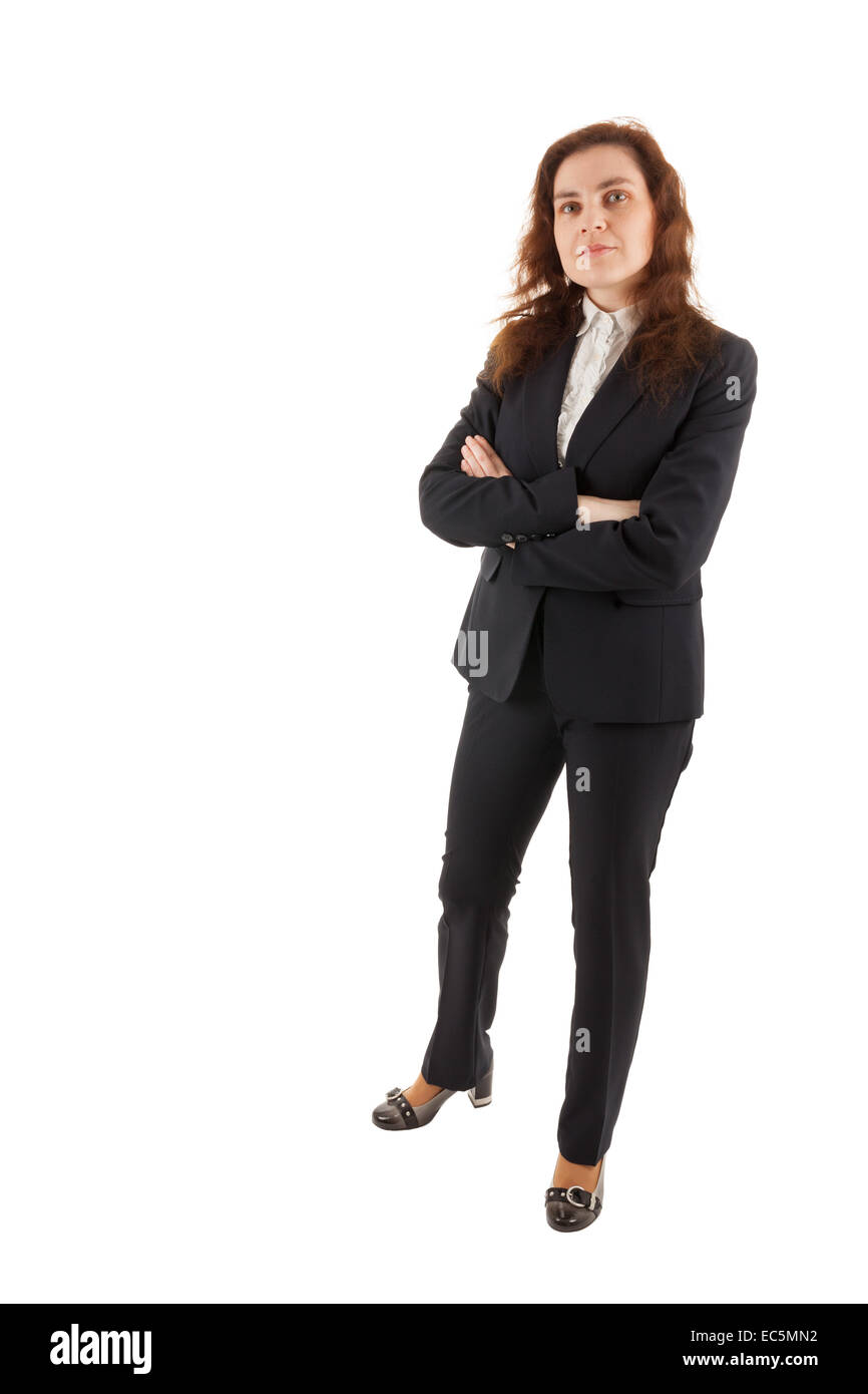 A young business woman standing in front of the camera Stock Photo - Alamy