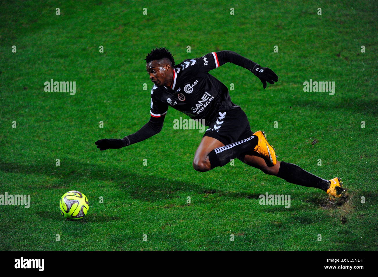 Benjamin MOUKANDJO - 04.12.2014 - Lyon/Reims - 16eme journee de Ligue 1 .Photo : Jean Paul Thomas/Icon Sport Stock Photo
