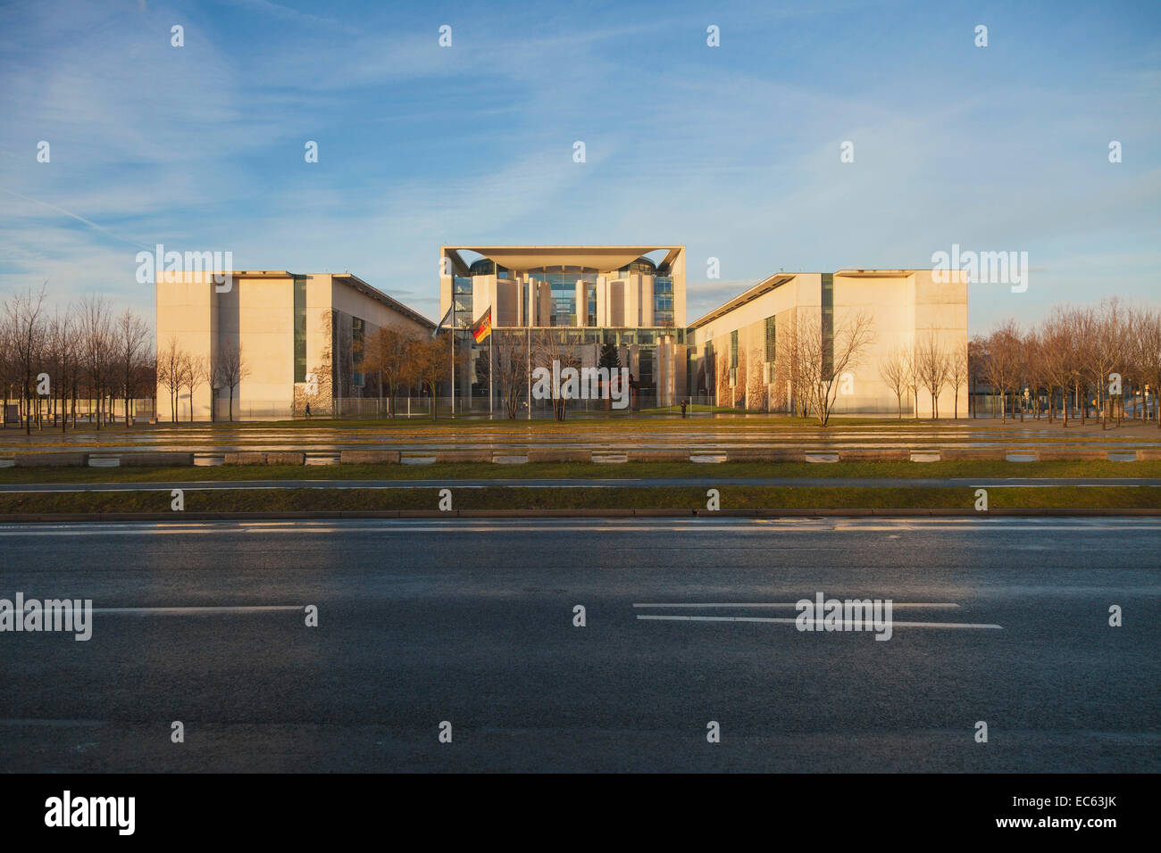 Federal Chancellery, morning, Chancellor, Government District, Stock Photo
