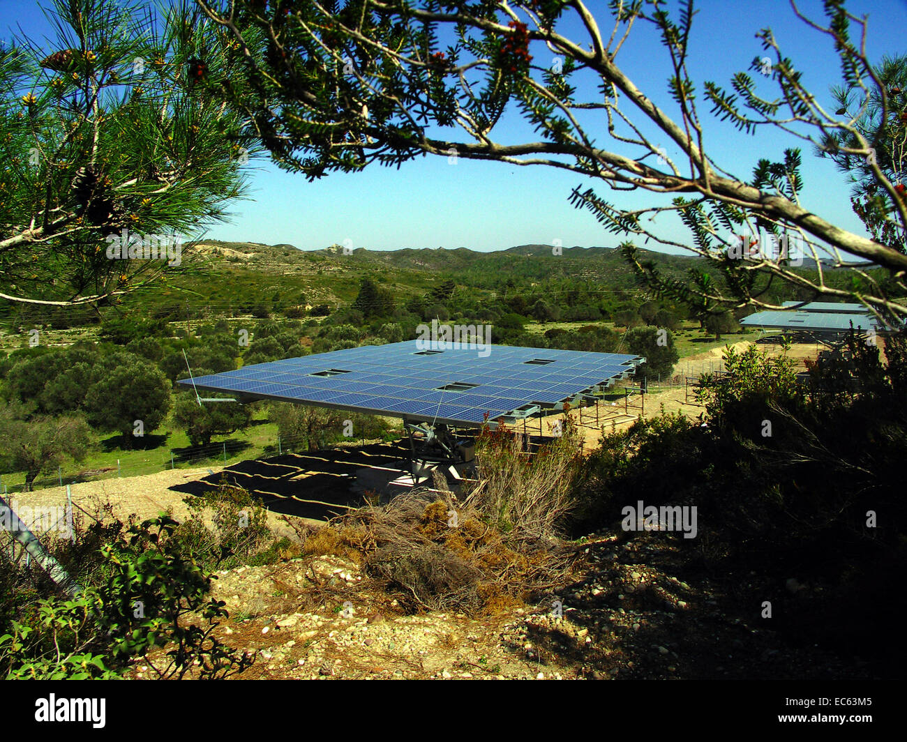 photovoltaic system under constuction Stock Photo