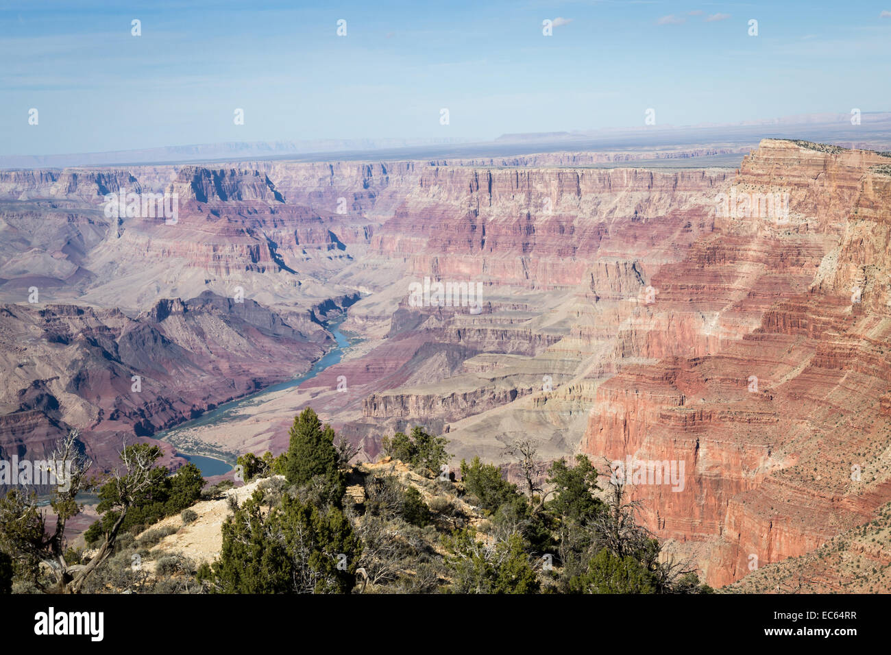 view of the Grand Canyon from the south entrance viewpoint Stock Photo