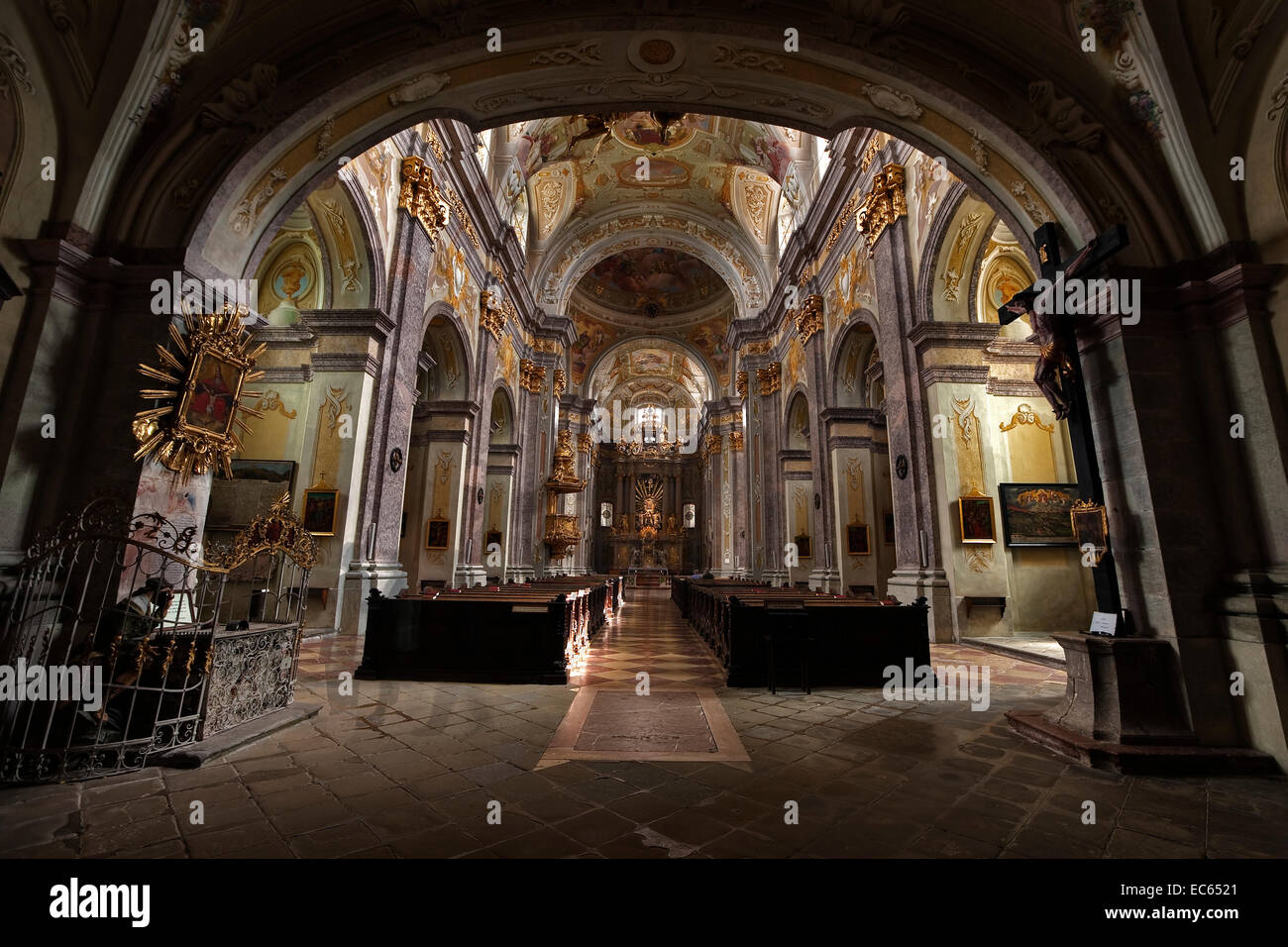 altar in the basilica on the Sonntagsberg, Mostviertel Region, Lower Austria, Austria, Europe Stock Photo