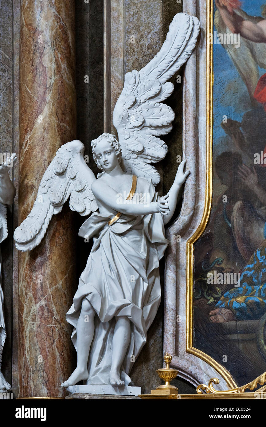engel statue in the basilica on the Sonntagsberg, Mostviertel Region, Lower Austria, Austria, Europe Stock Photo