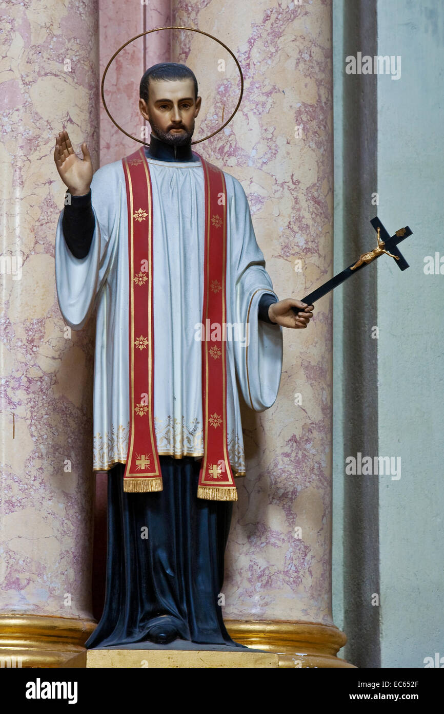 Saint statue in the basilica on the Sonntagsberg, Mostviertel Region, Lower Austria, Austria, Europe Stock Photo