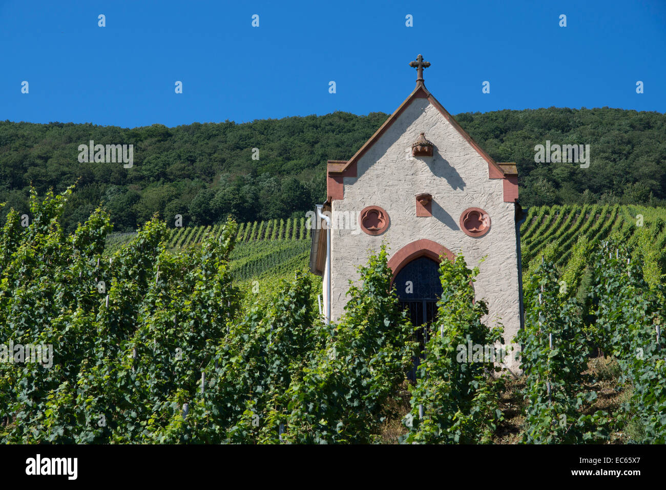 Little chapel in the vineyards near Piesport Moselle district