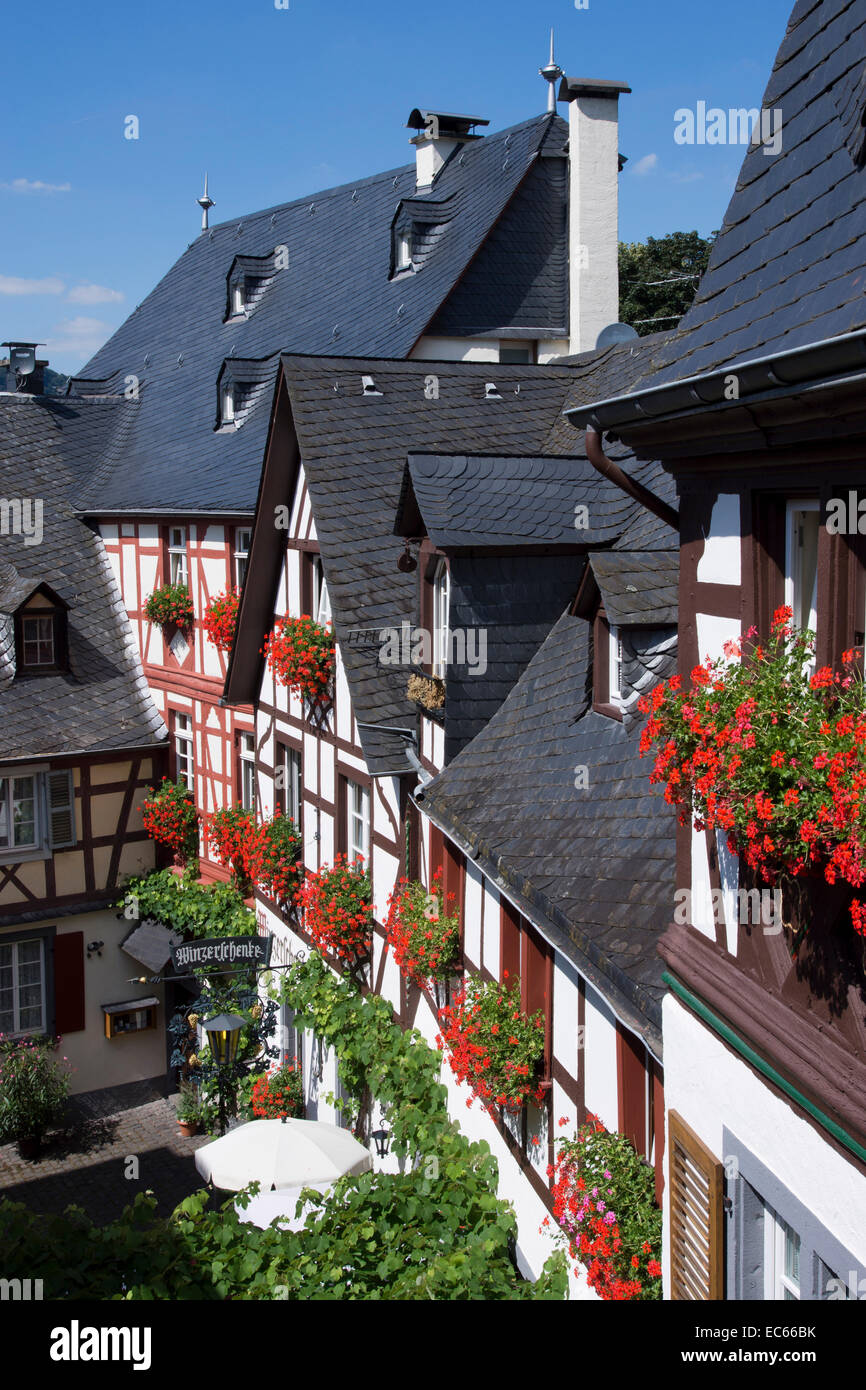Half timbered houses in Beilstein, district Cochem Zell, Rhineland