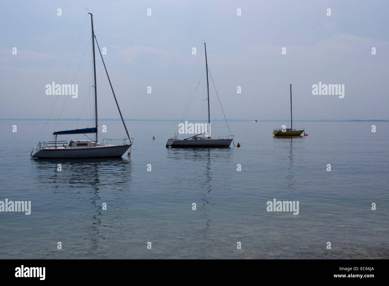 Sailing boats on Lake Garda, Region Province Verona, Italy