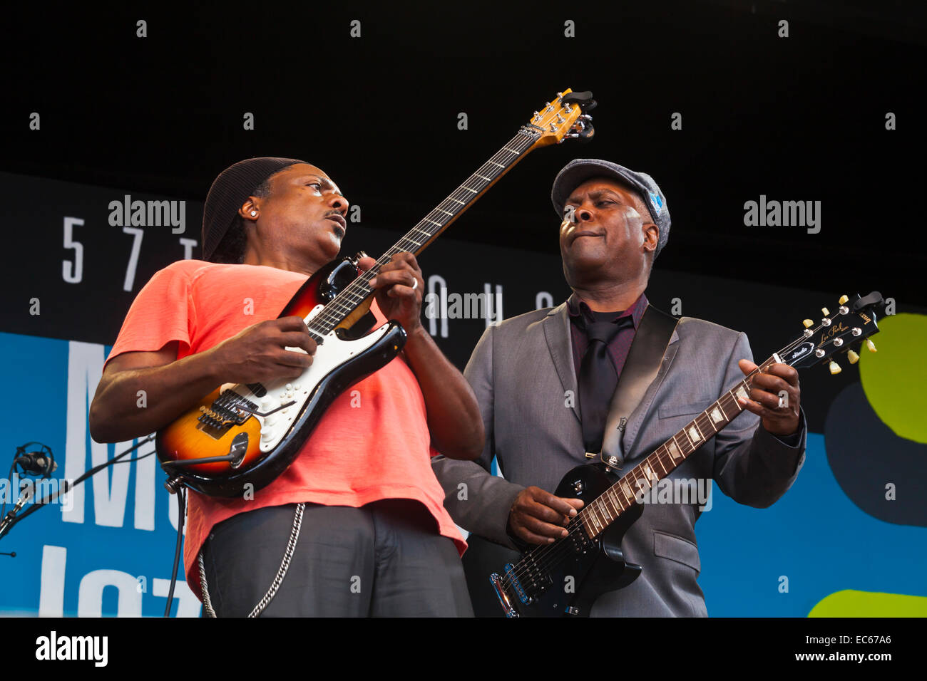 BOOKER T JONES and VERNON BLACK preform on the main stage at the MONTEREY JAZZ FESTIVAL Stock Photo