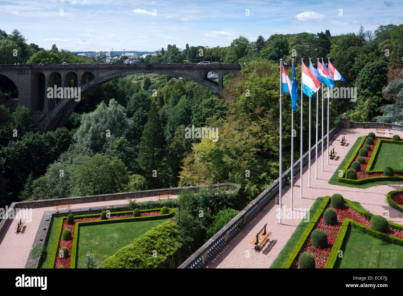 The gorges and Adolphe Bridge, Luxembourg City, Luxembourg, Europe Stock Photo