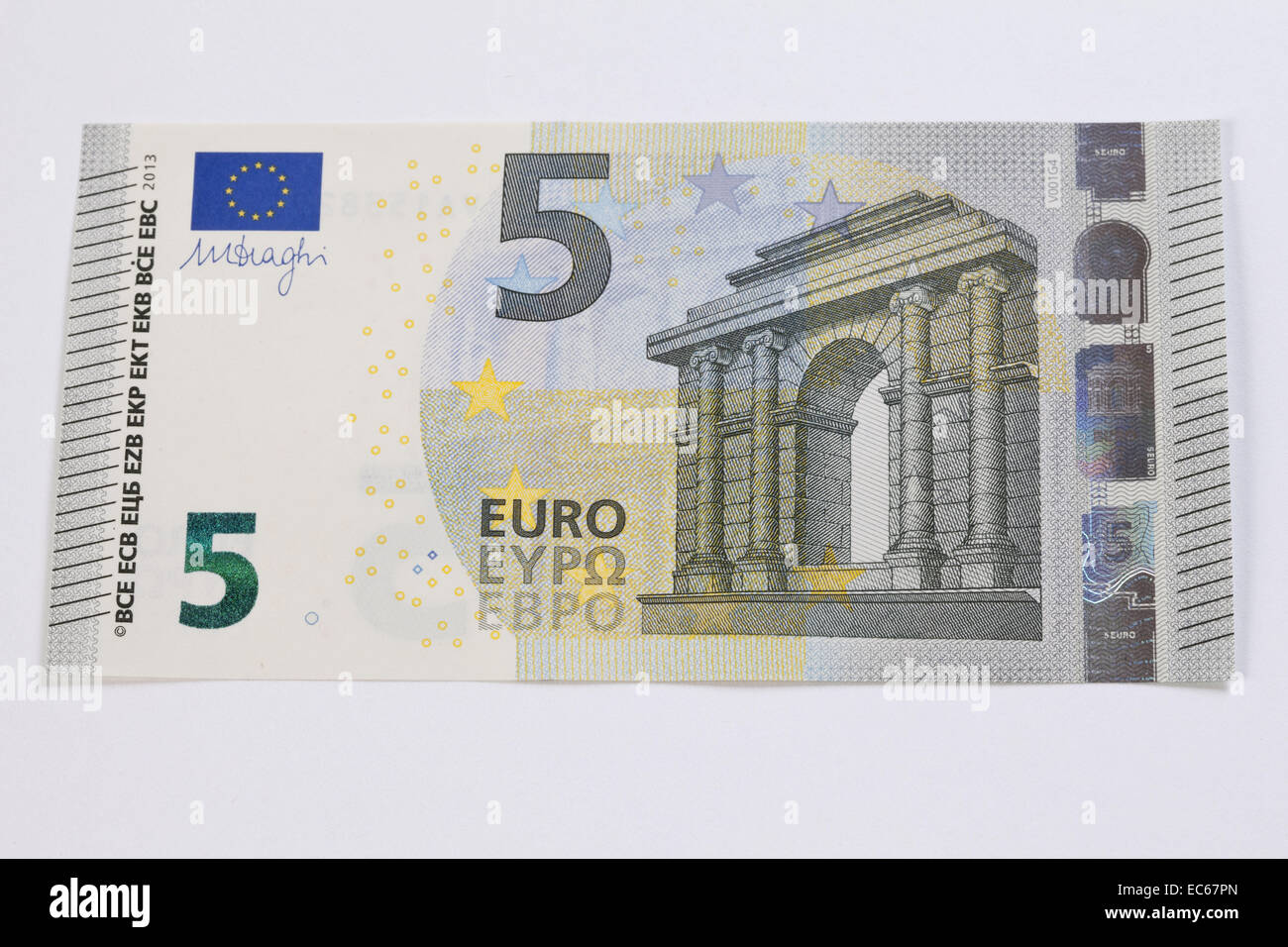 The New 5-euro Banknote (above) And The Old Banknote (under) The Newest Is  Released In May 2013 Stock Photo, Picture and Royalty Free Image. Image  20006892.