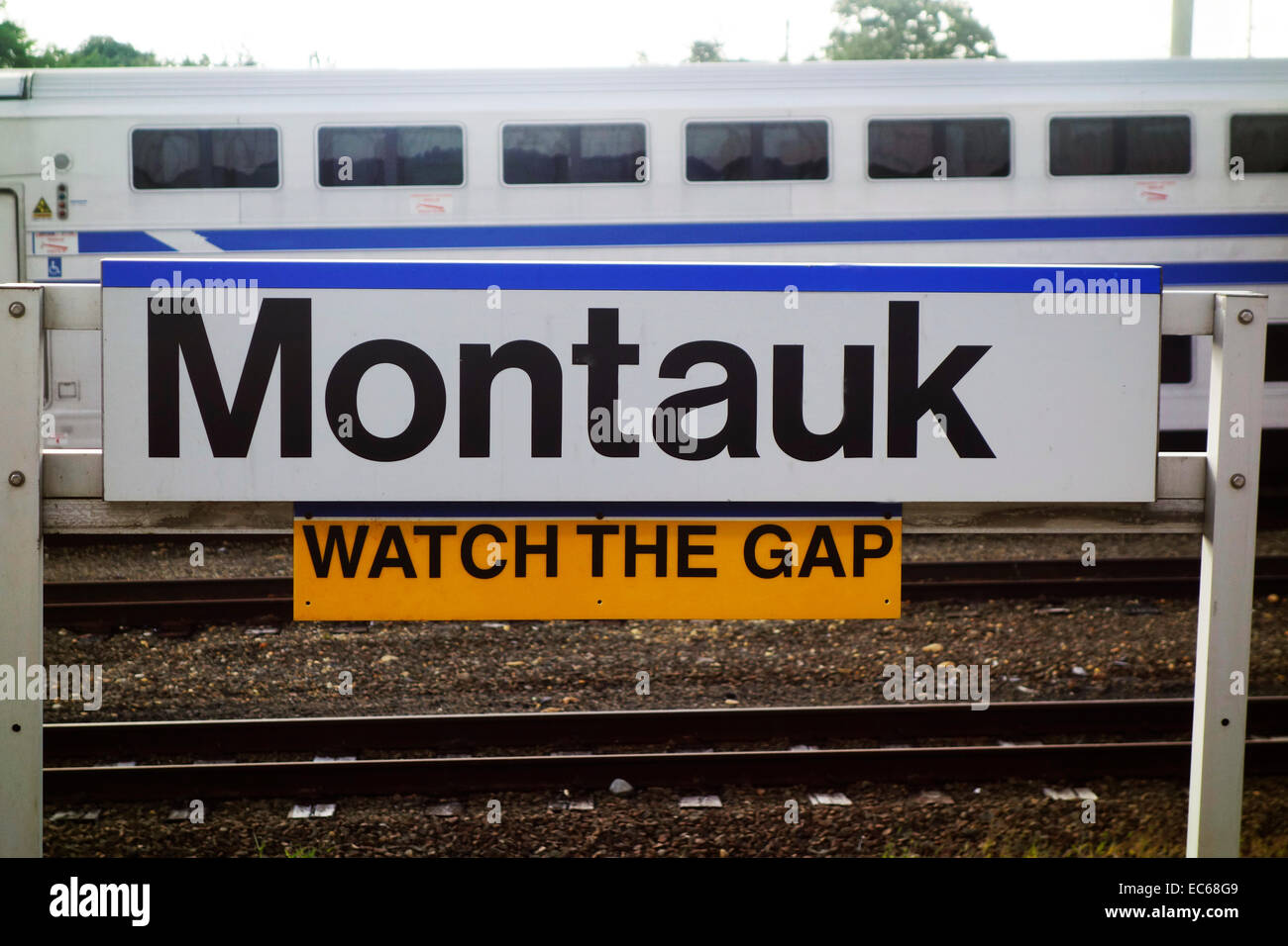 Montauk train station in Long Island NY Stock Photo Alamy