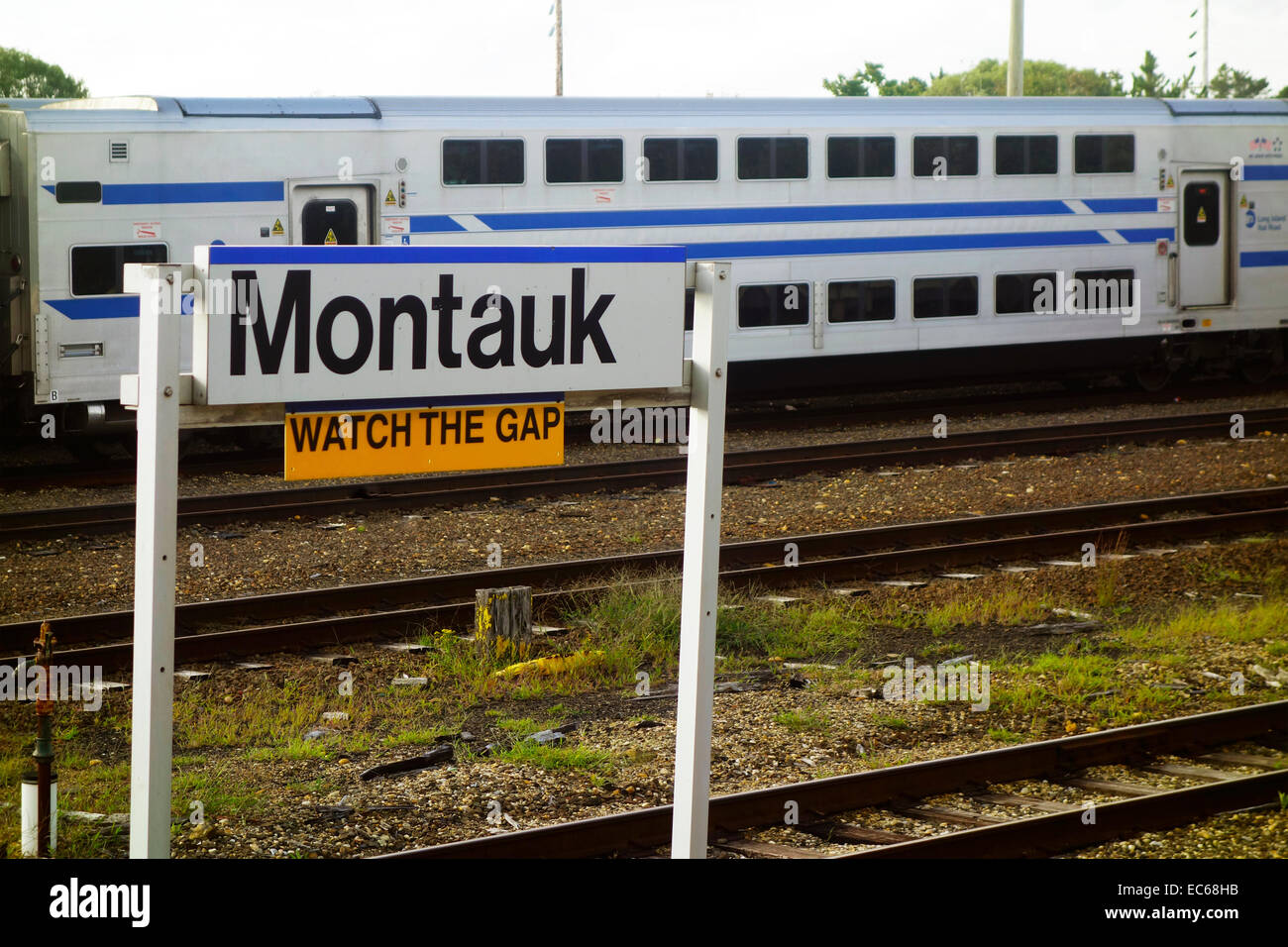 Montauk train station in Long Island NY Stock Photo Alamy