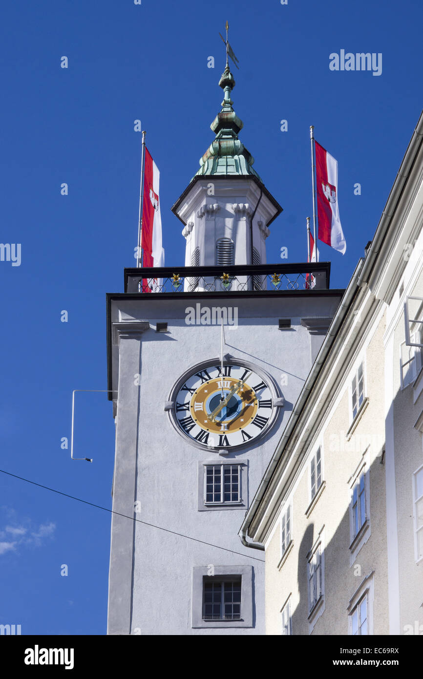 Salzburg city hall clock tower hires stock photography and images Alamy