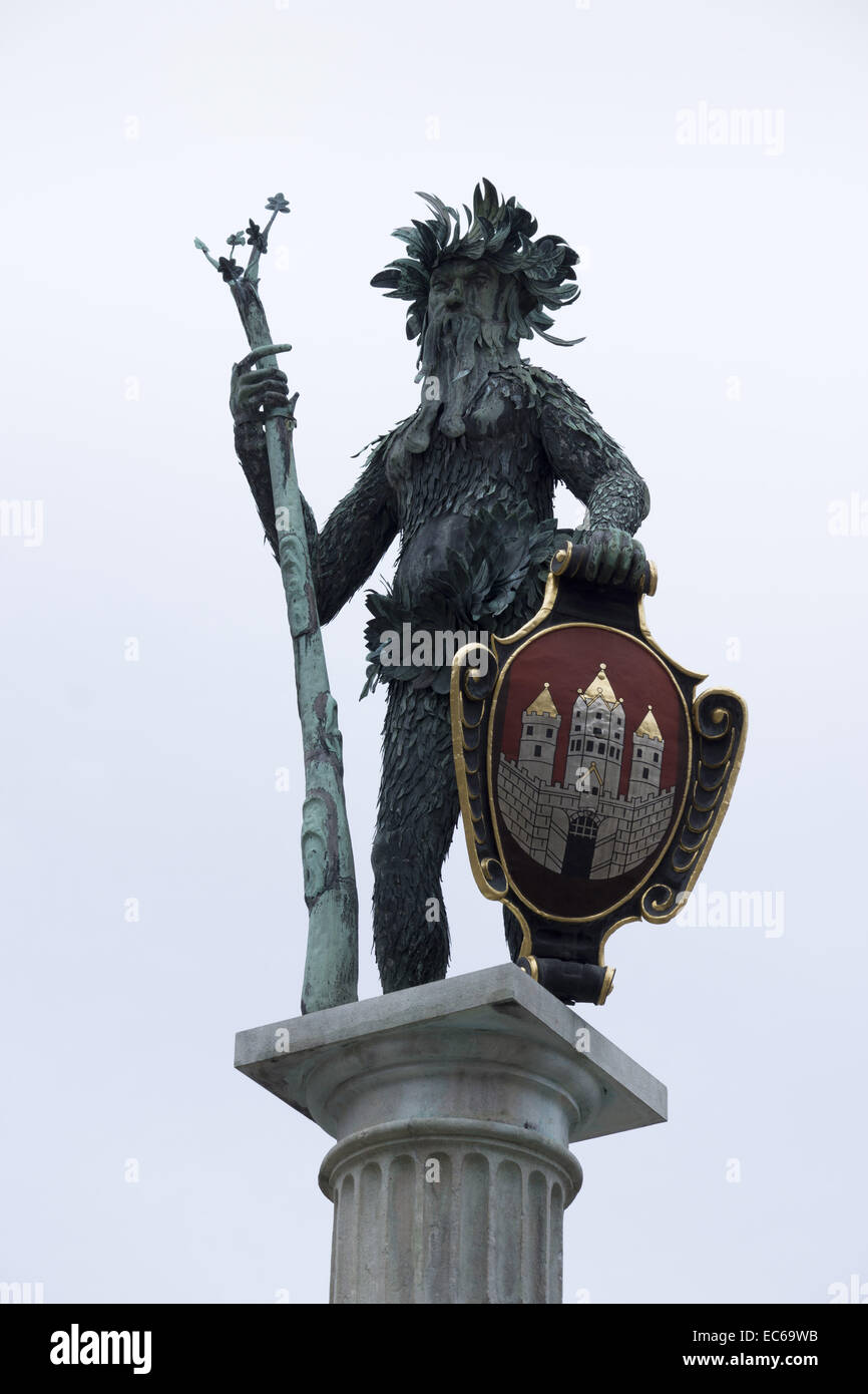 Wilder Mann Brunnen, fountain, Salzburg, Salzburger Land, Austria, Europe Stock Photo