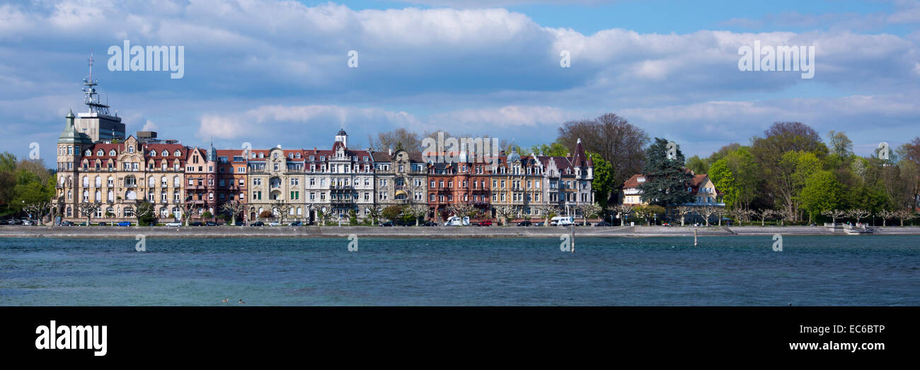 Townhouses on Seestraße street, Lake Constance, Konstanz, Baden-Württemberg, Germany, Europe Stock Photo