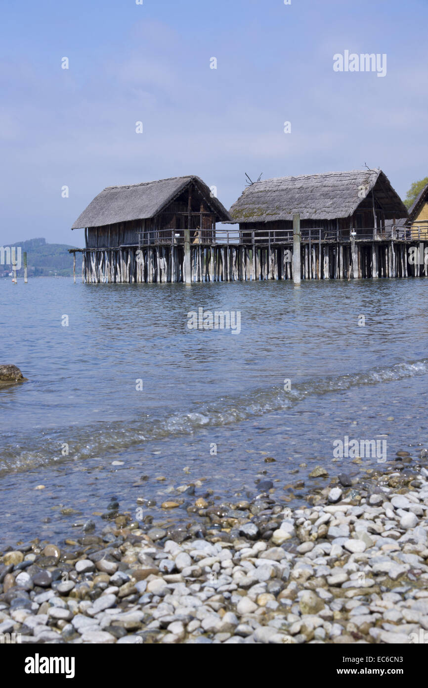 Pfahlbaumuseum Unteruhldingen stilt house museum UNESCO World Cultural Heritage Site Uhldingen-Muehlhofen Lake Constance Stock Photo