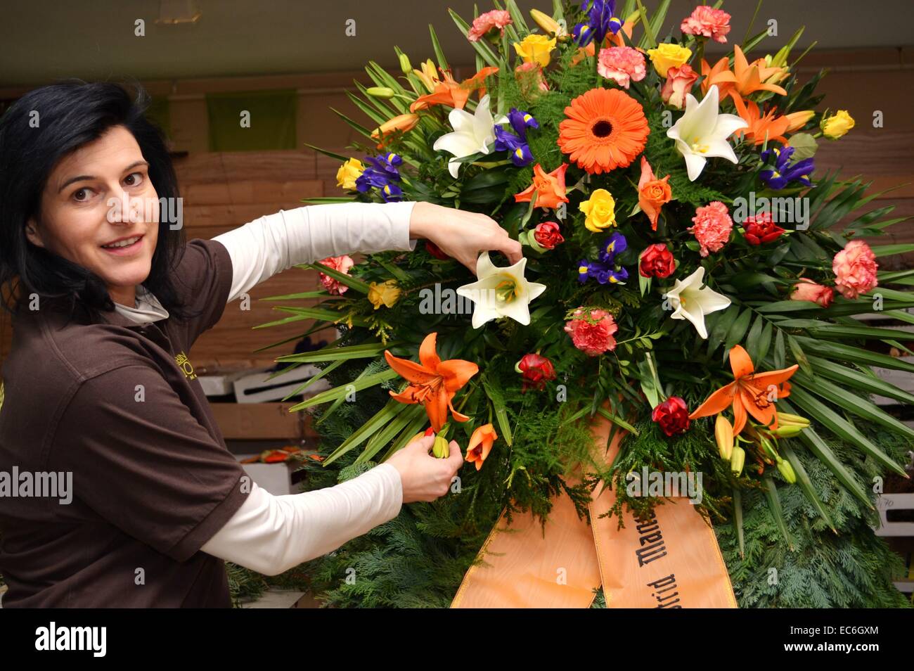 Florist designed wreath Stock Photo
