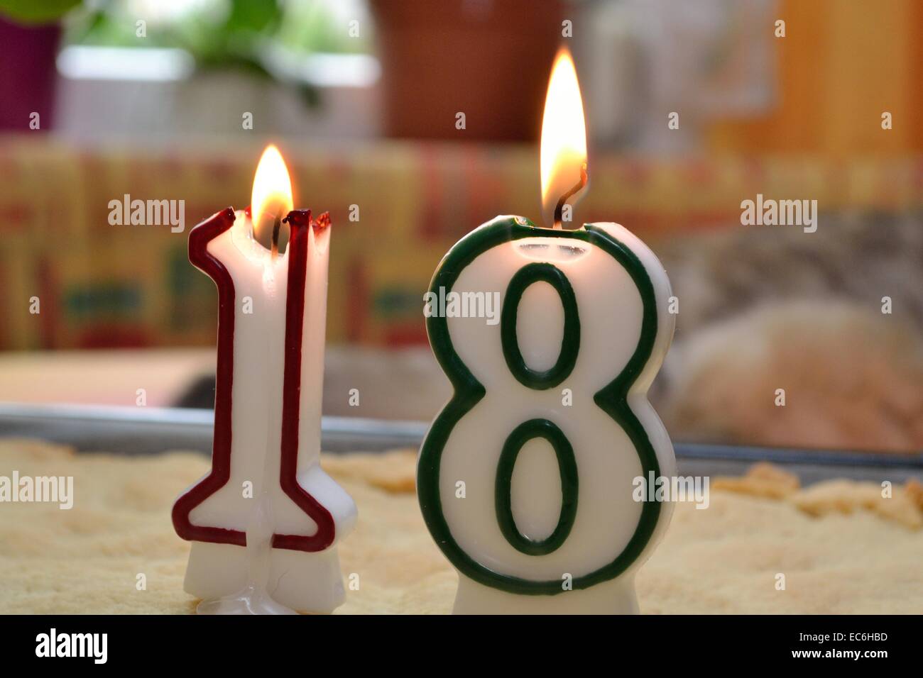 special birthday candles burn Stock Photo Alamy