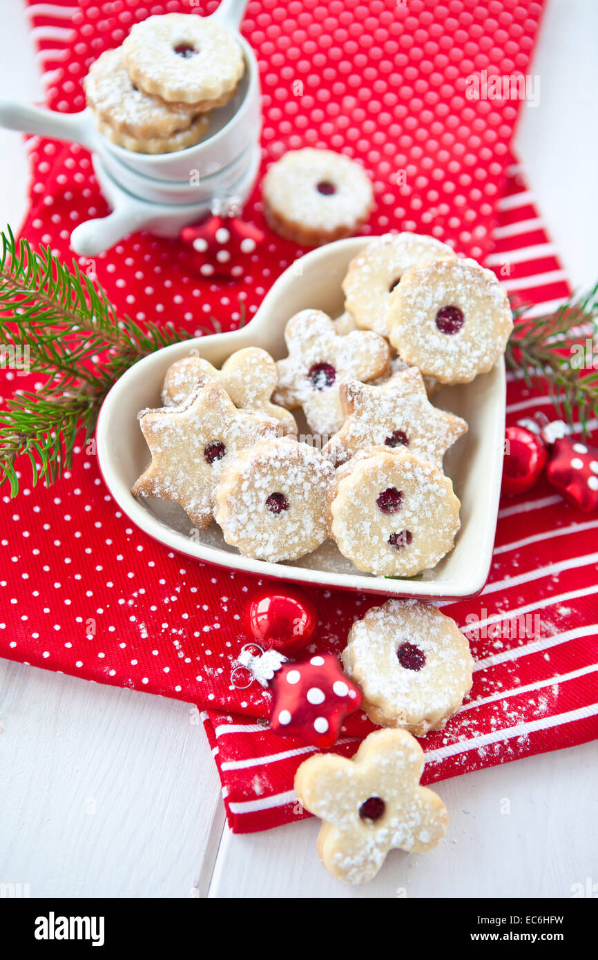 Jamfilled cookies for christmas Stock Photo Alamy