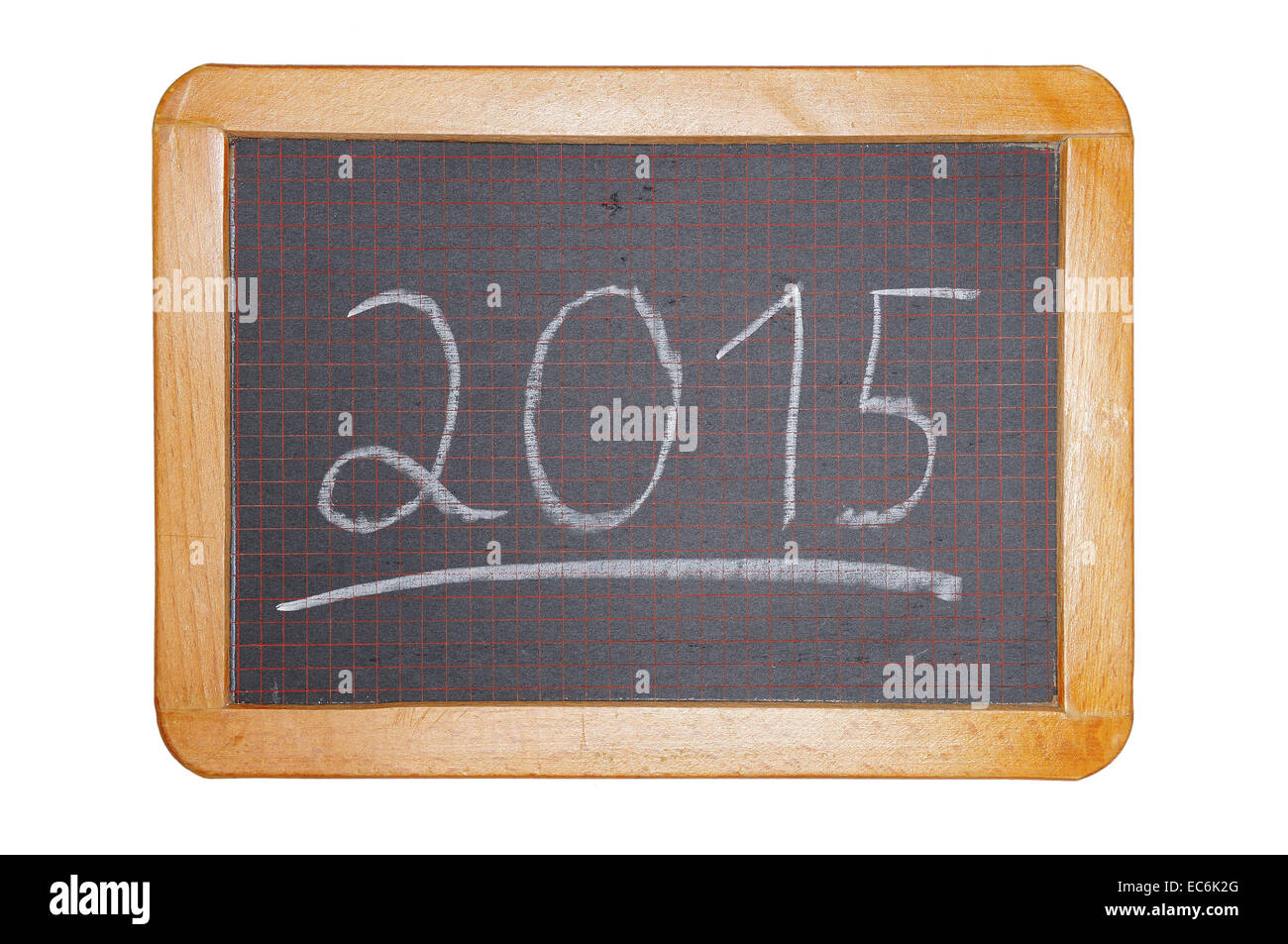 2015 with underline on chalkboard cut out Stock Photo
