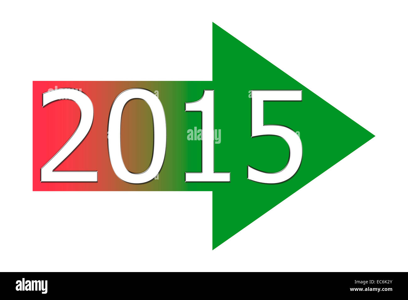 2015 arrow to the right side with color gradient Stock Photo