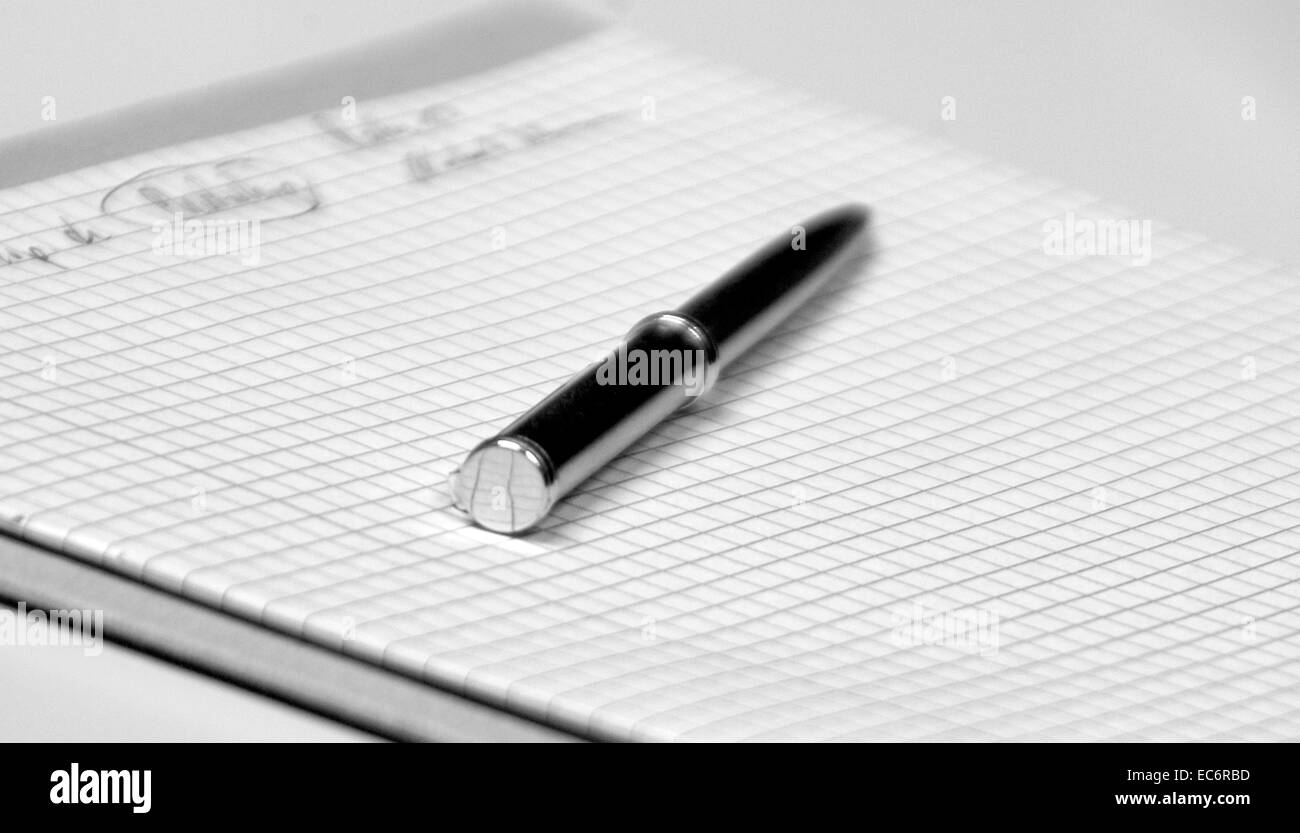 Paper pen and writing pad Stock Photo Alamy