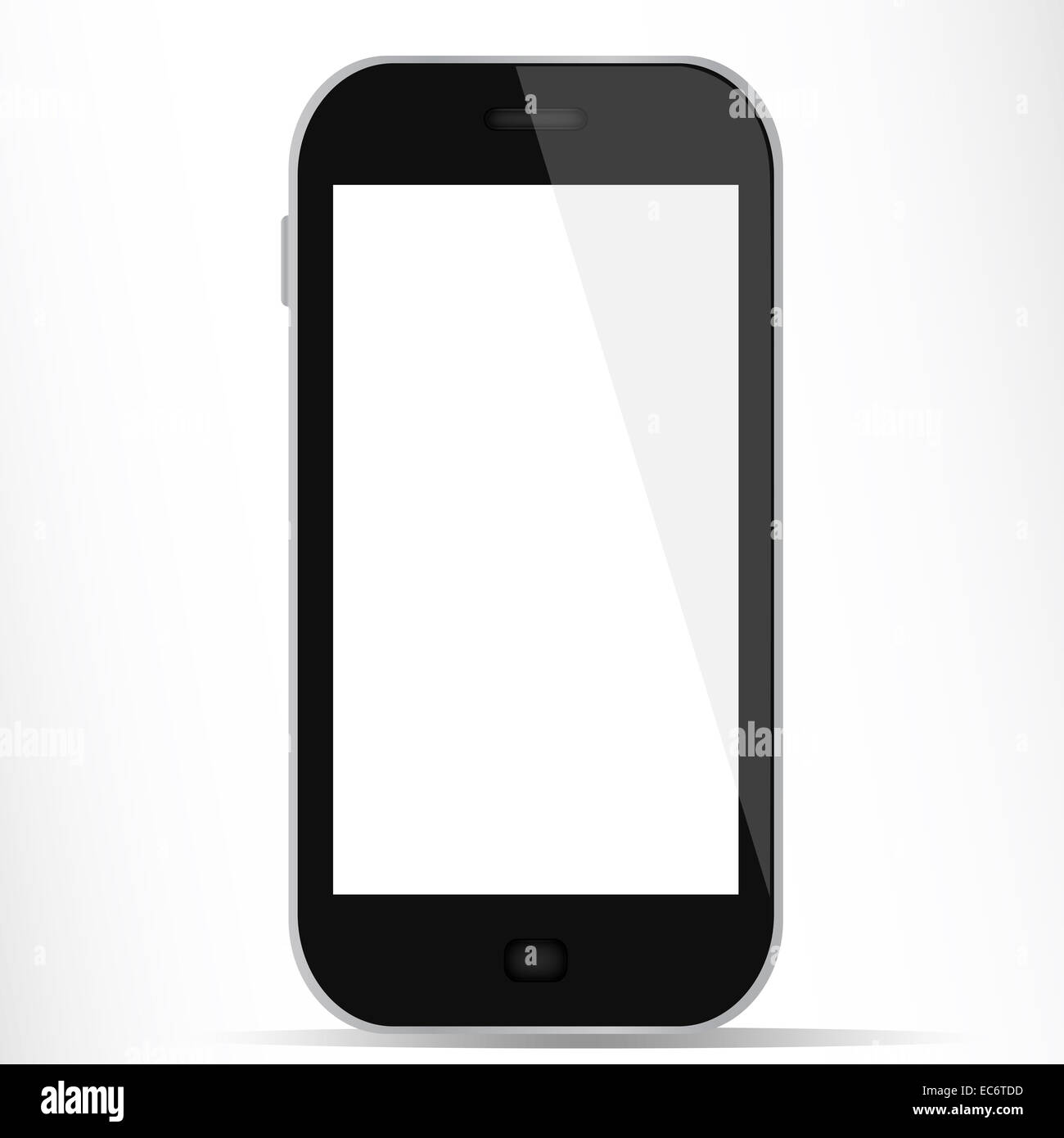 Generic smart phone with white display Stock Photo