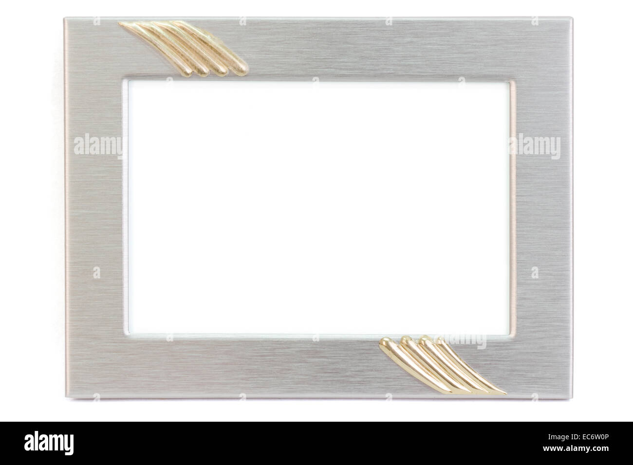 Silver picture frame in portrait format Stock Photo