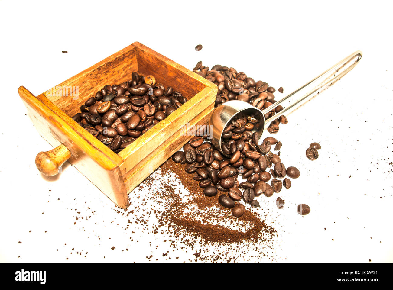 Coffee grinder, coffee beans, grinding 2 Stock Photo