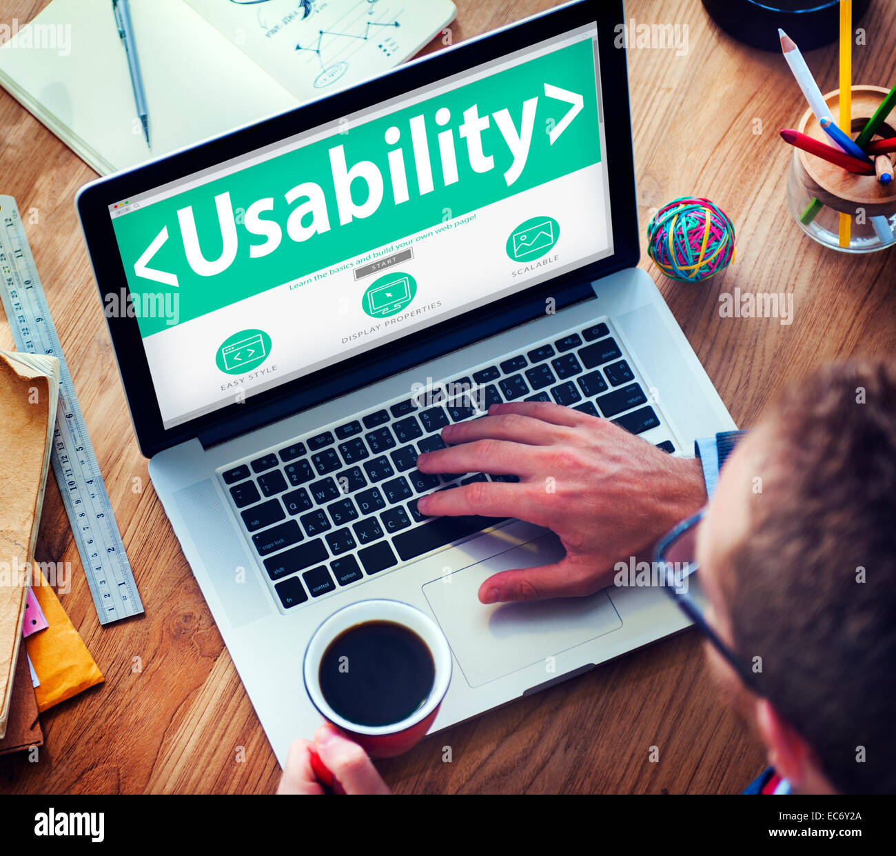 Usability Accesibility Analysing Device Using Concept Stock Photo