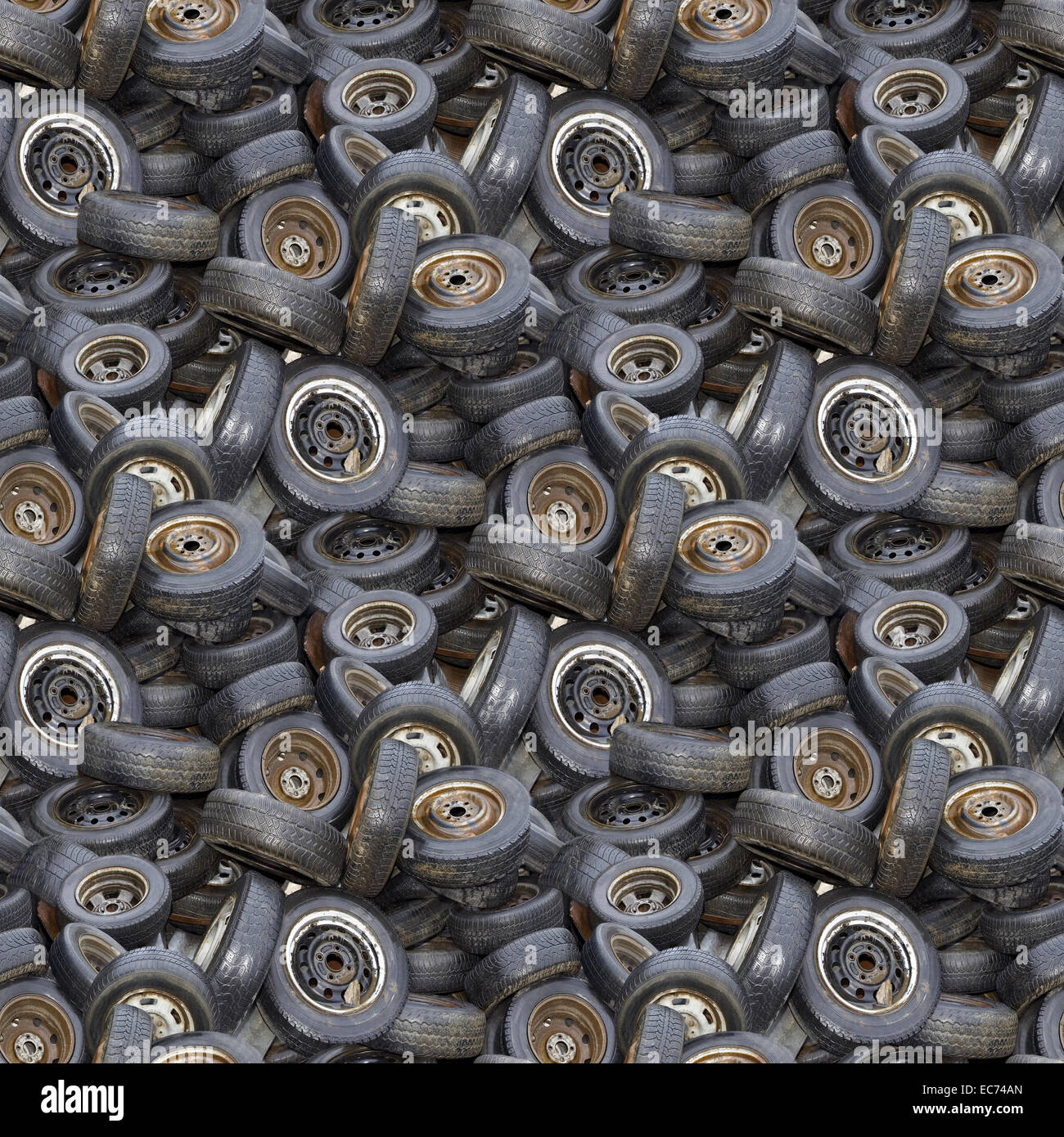 Old Tyres Seamless Background Pattern Stock Photo