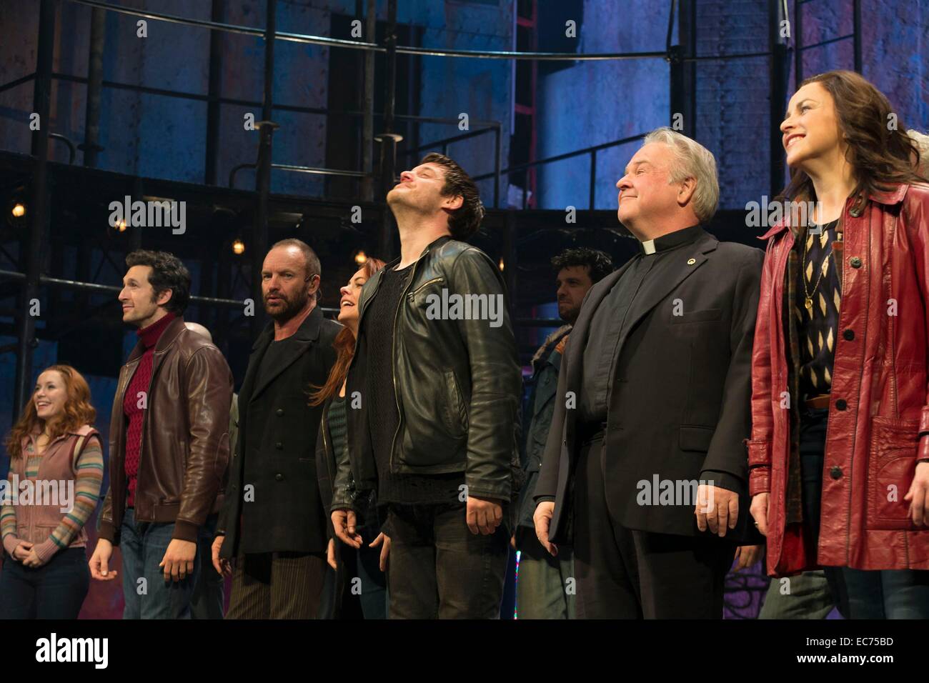 New York, NY, USA. 9th Dec, 2014. Sting (3rd from left) at a public appearance for Sting Joins Cast of THE LAST SHIP on Broadway, Neil Simon Theatre, New York, NY December 9, 2014. Credit:  Lev Radin/Everett Collection/Alamy Live News Stock Photo