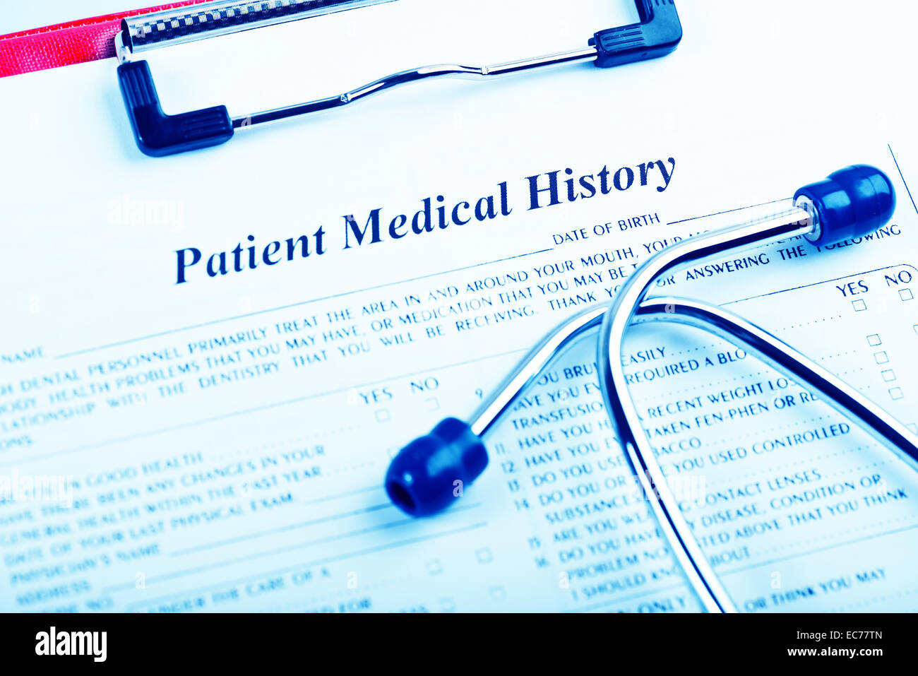 medical history with stethoscope Stock Photo Alamy