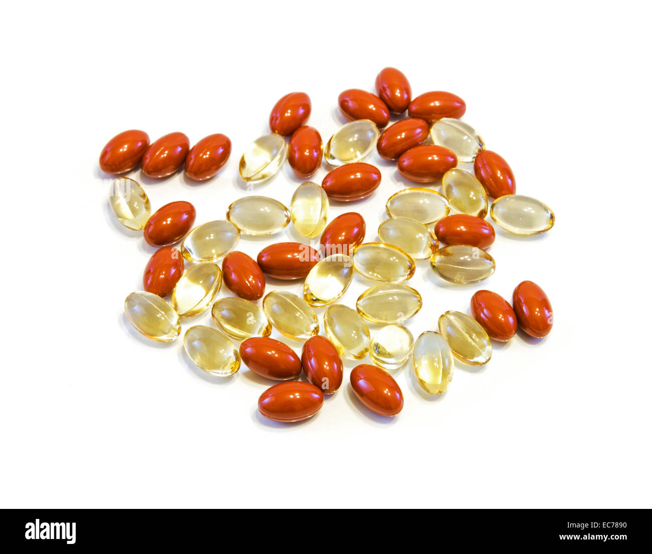 Composition with nutritional supplement capsules . Variety of drug