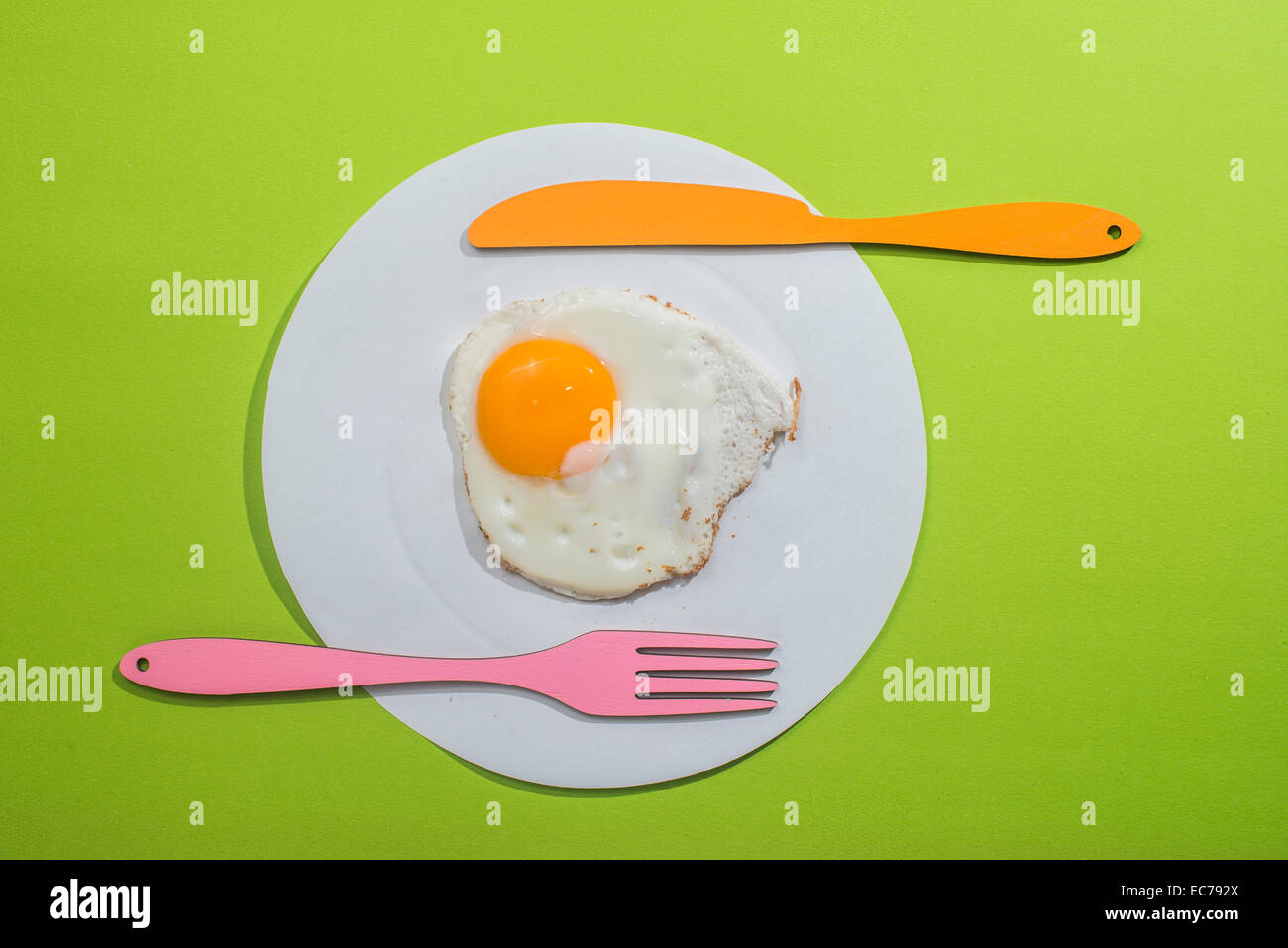 Food concept with paper dish and egg Stock Photo