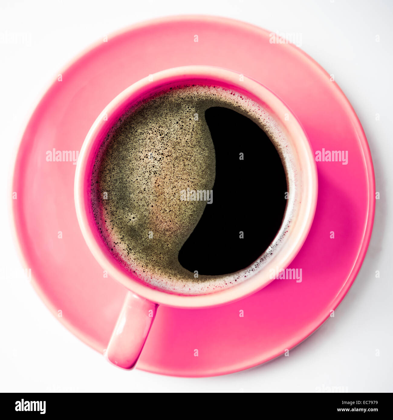 Coffee in pink cup Stock Photo - Alamy