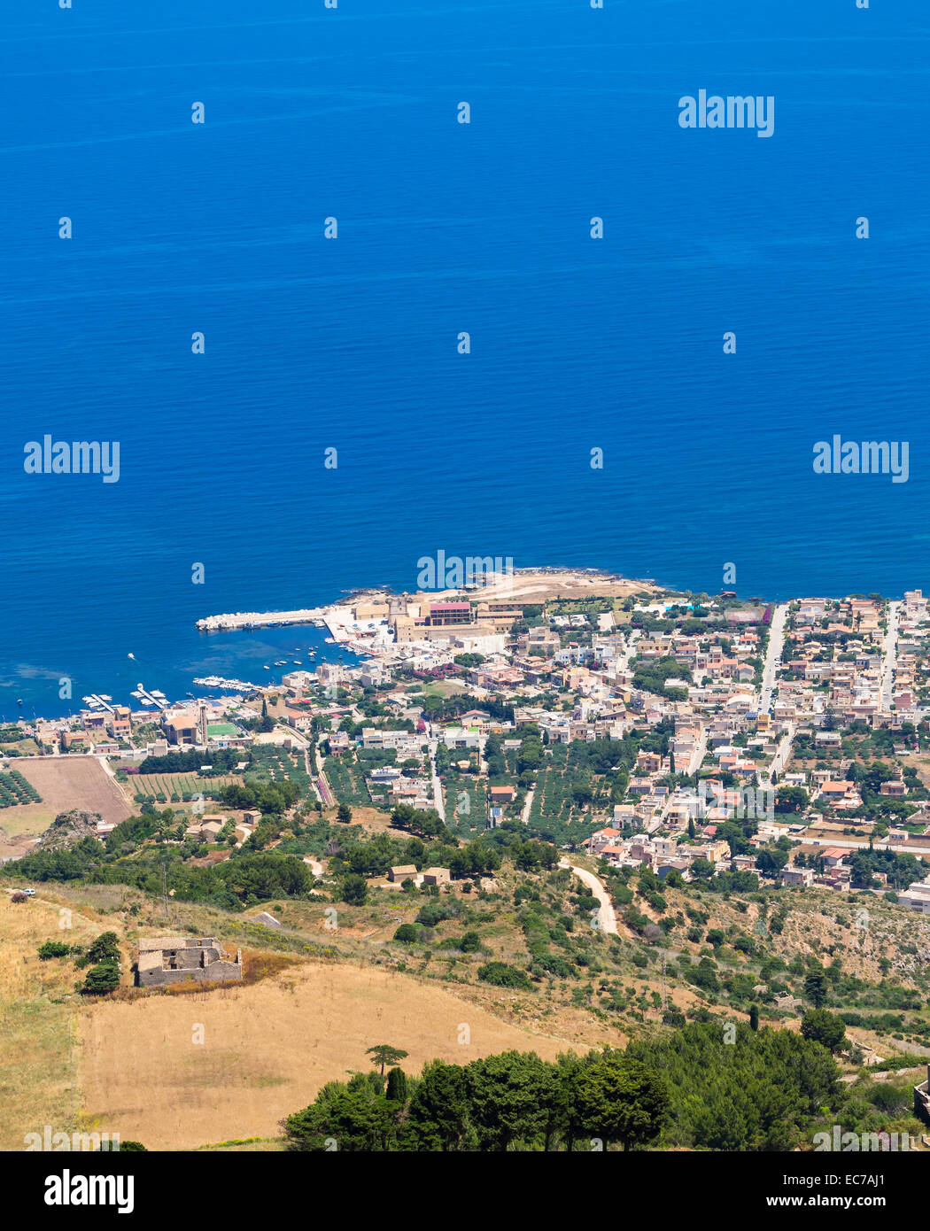 Italy, Sicily, Province of Trapani, View to Trapani Stock Photo