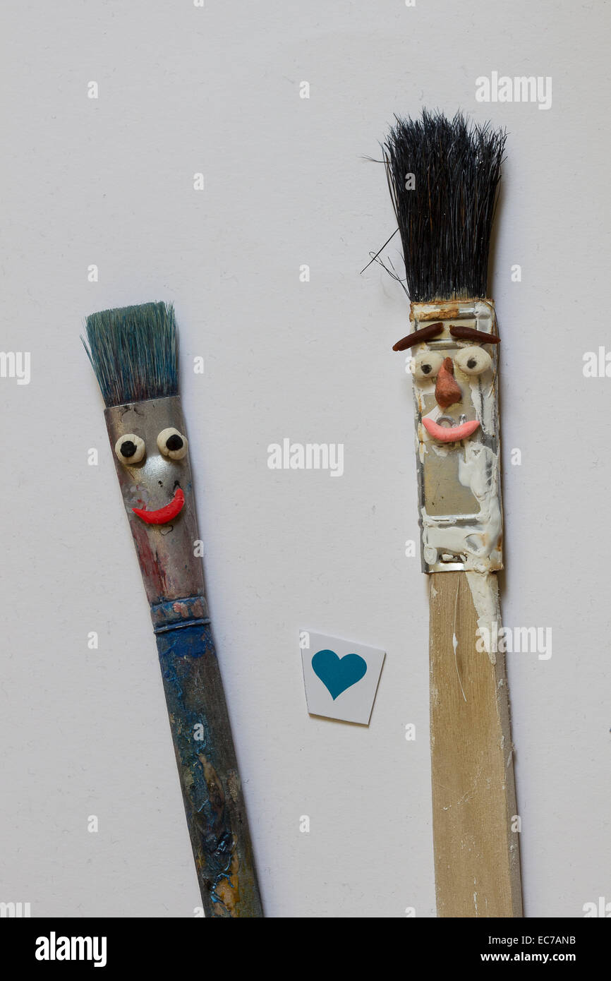 Brush pair in love Stock Photo Alamy
