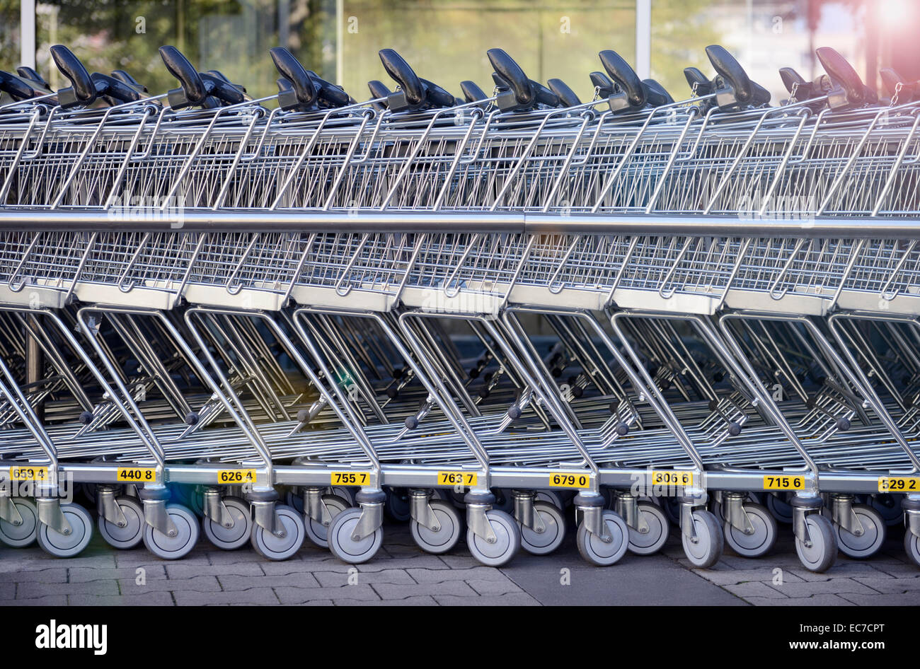 Germany, Duesseldorf, Shopping carts Stock Photo Alamy