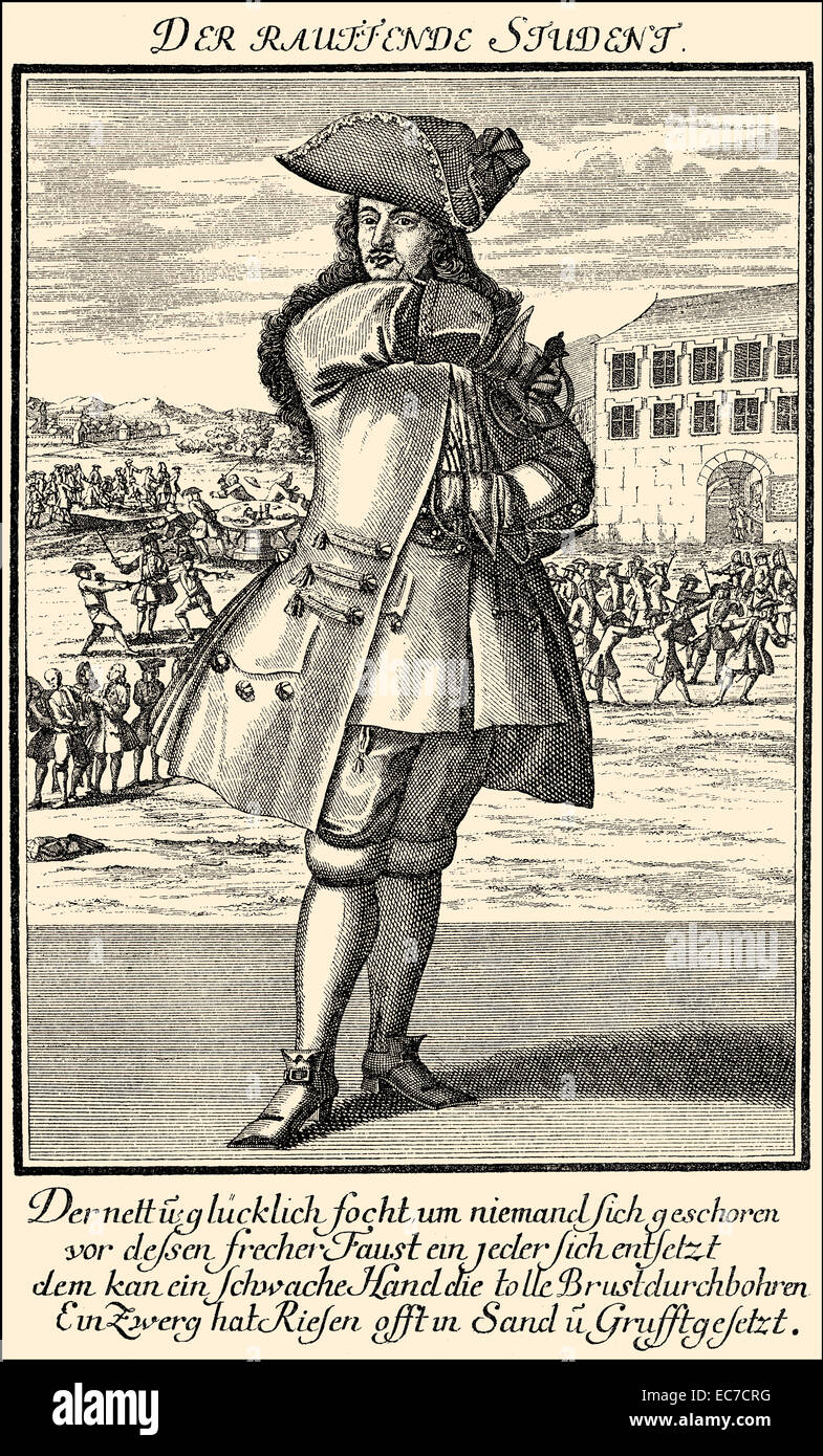 A German student; 18th Century; Stock Photo