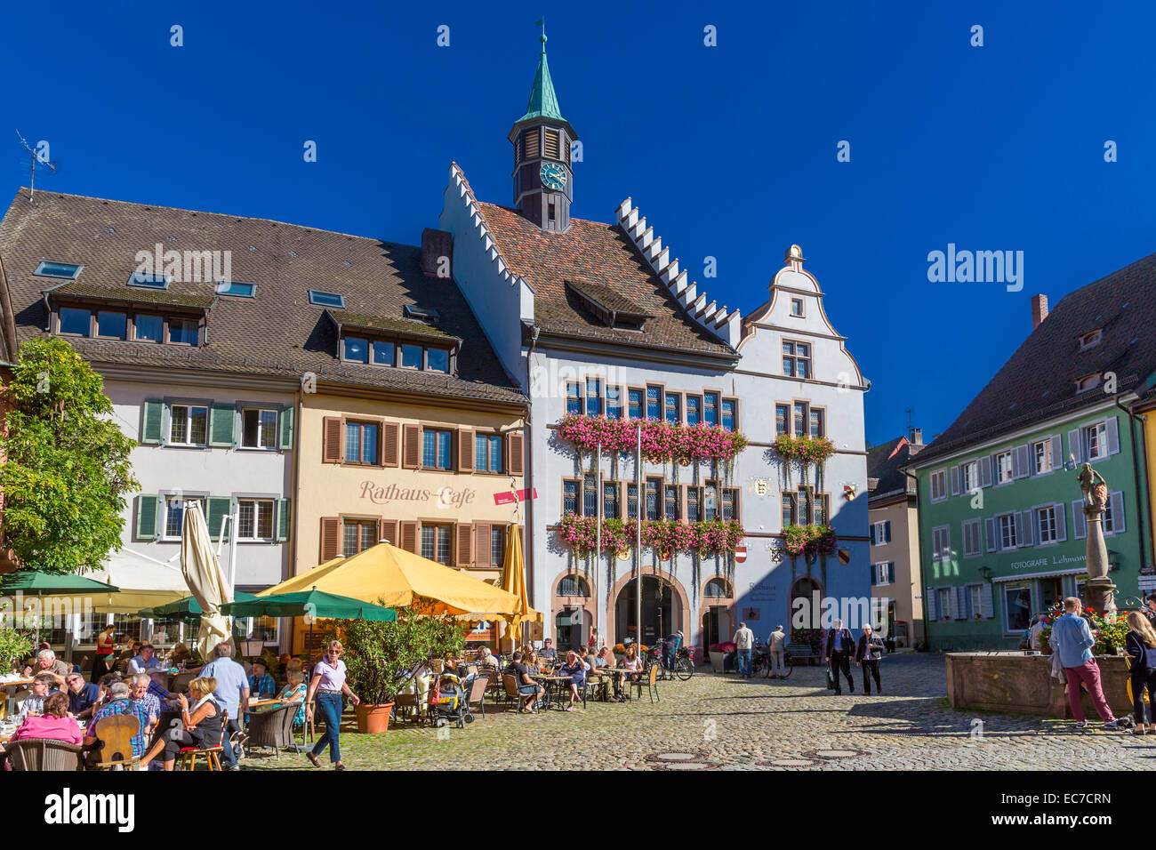 Germany, Baden-Wuerttemberg, Staufen im Breisgau, townscape Stock Photo