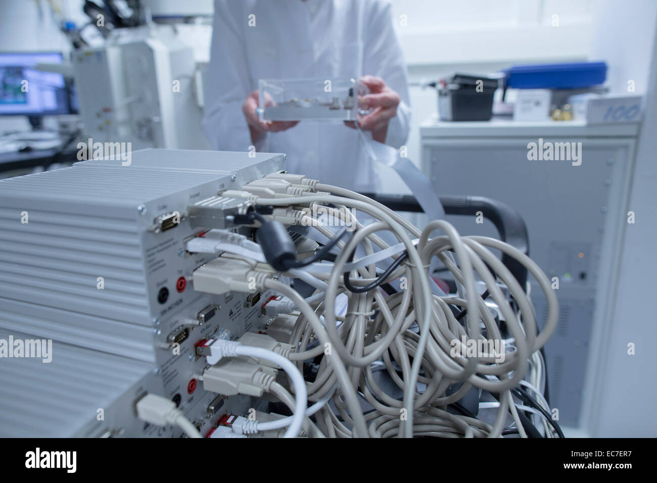 Cables of an appliance in a technical lab Stock Photo Alamy
