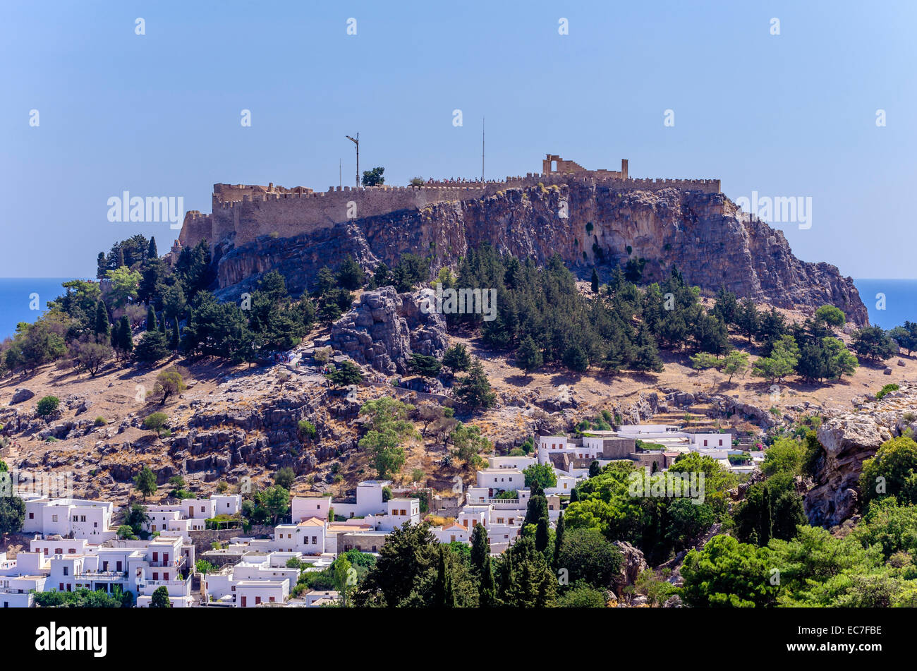 Greece, Aegean Islands, Rhodes, View to Acropolis Stock Photo - Alamy